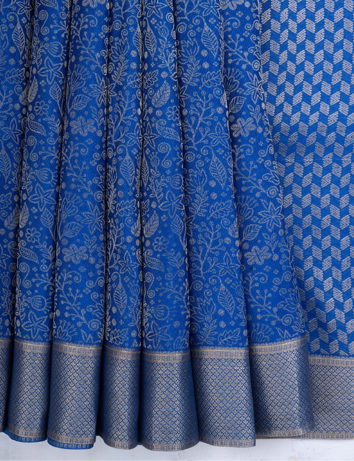 Blue Pure Crepe Saree