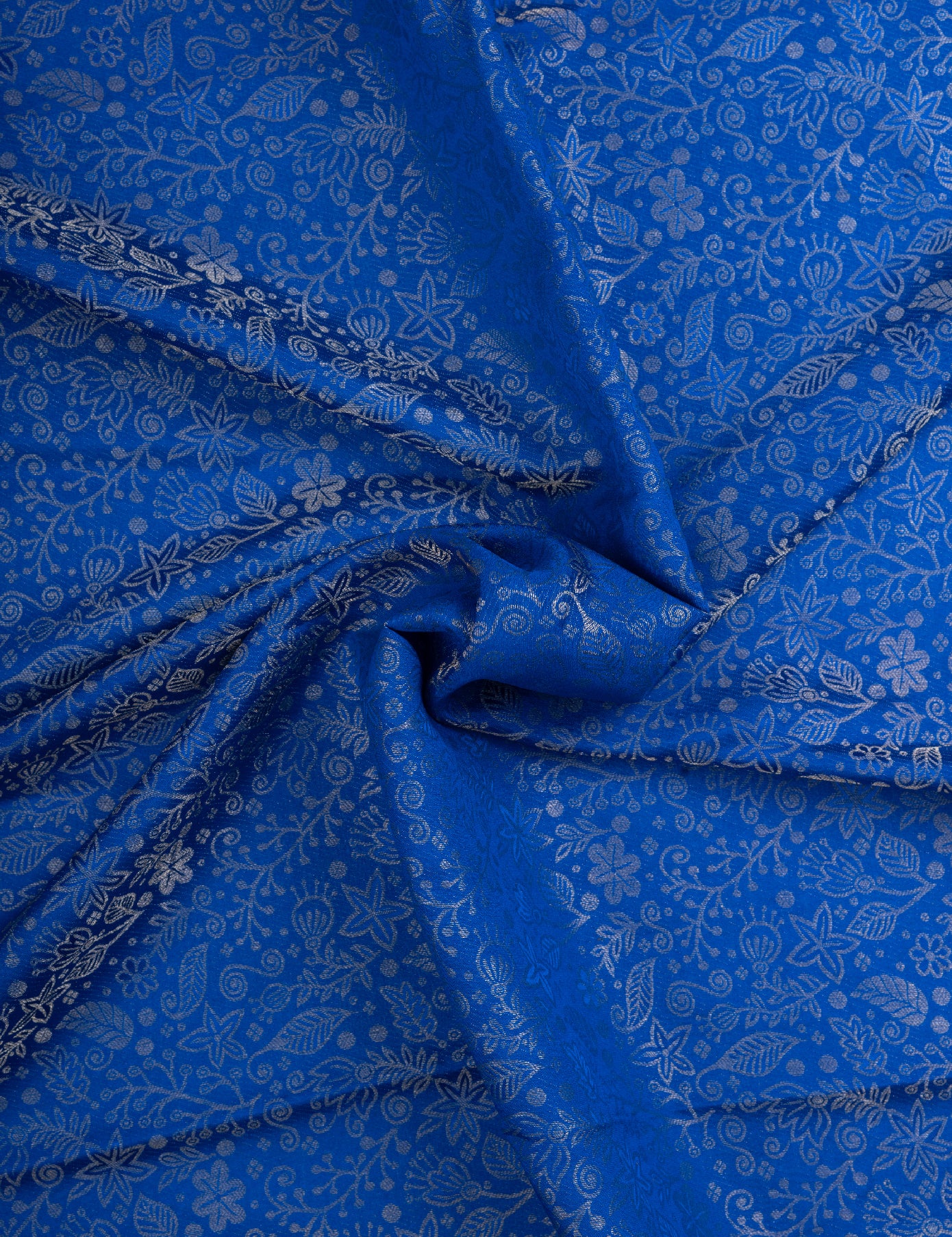 Blue Pure Crepe Saree