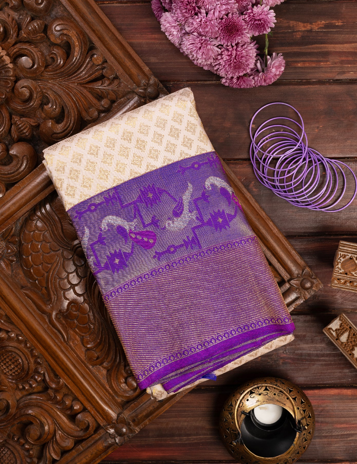 White Paithani Pure Silk Saree