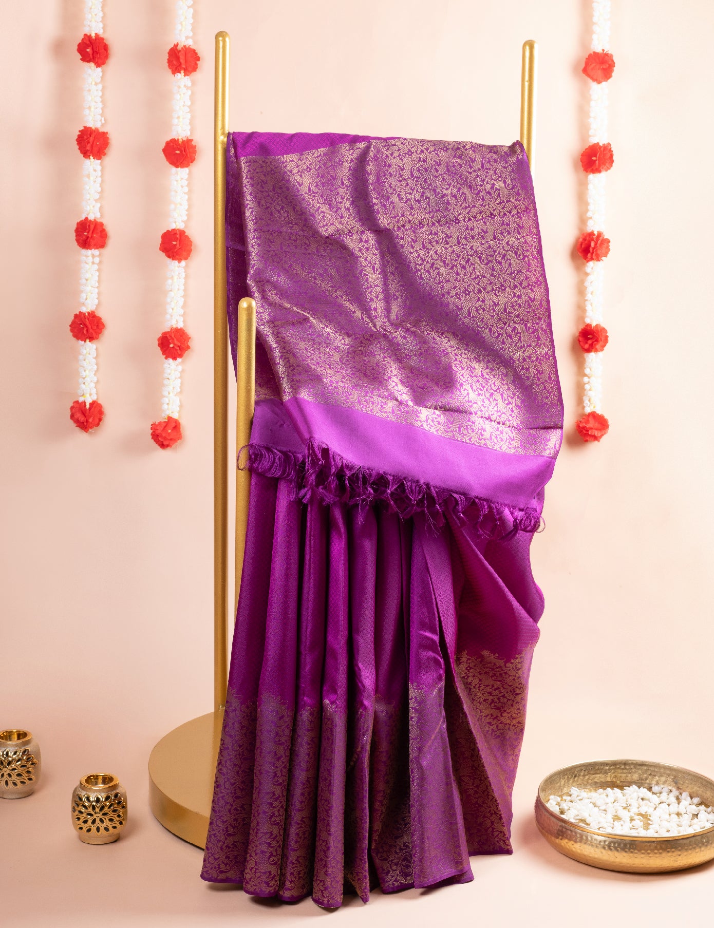 Purple Pure Silk Pure Zari Kanjivaram Saree