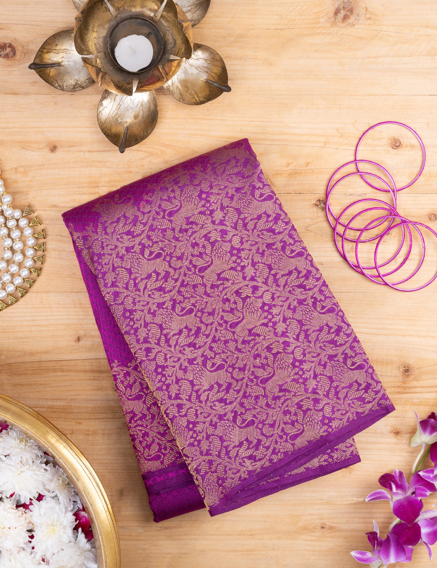 Purple Pure Silk Pure Zari Kanjivaram Saree