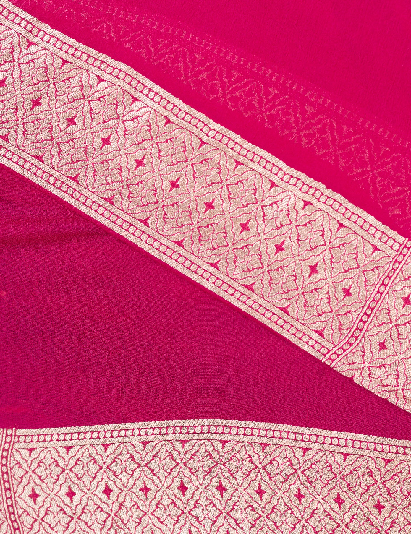 Dark Pink Pure Khaddi Georgette Saree