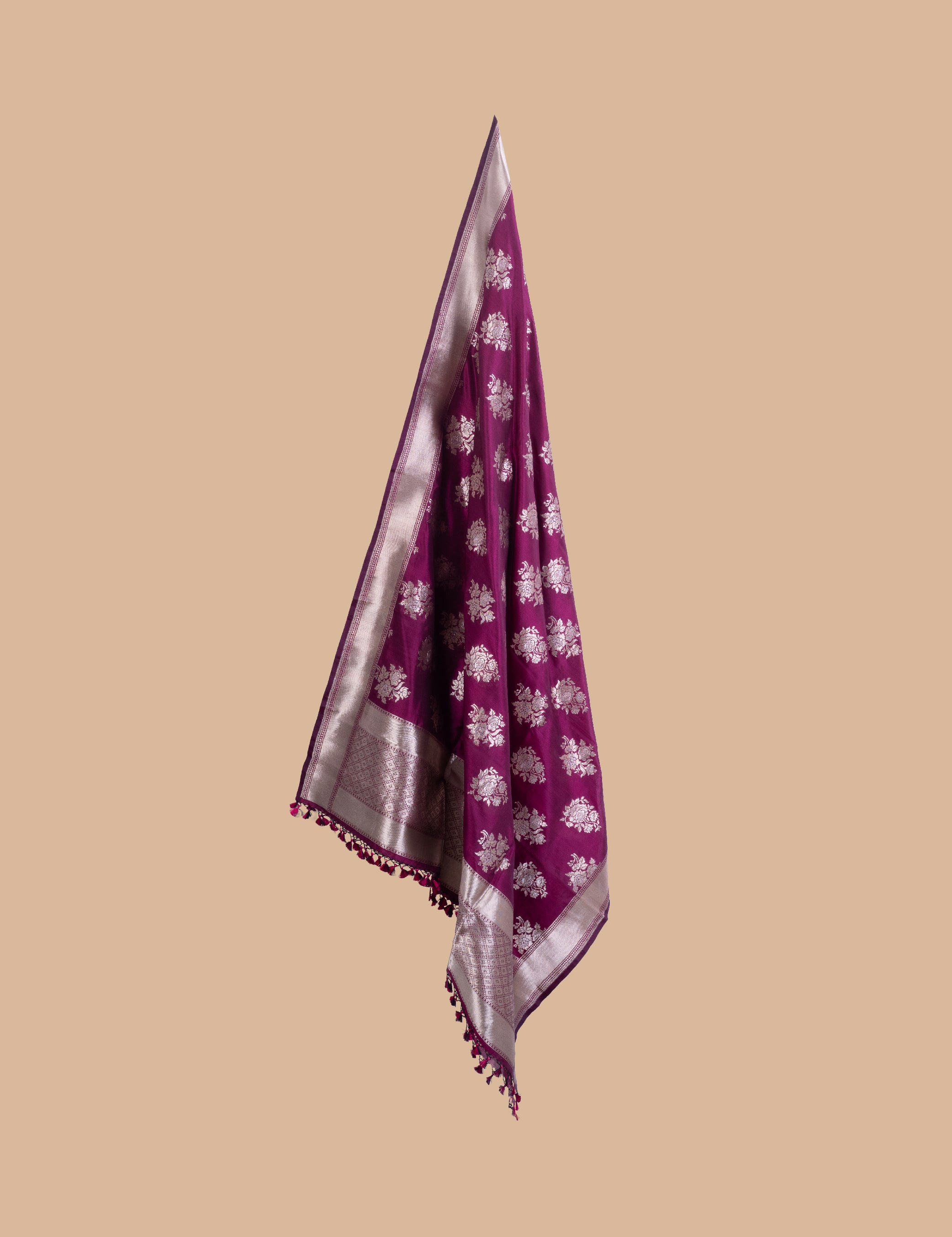 Violet Pure Silk Benaras Dupatta