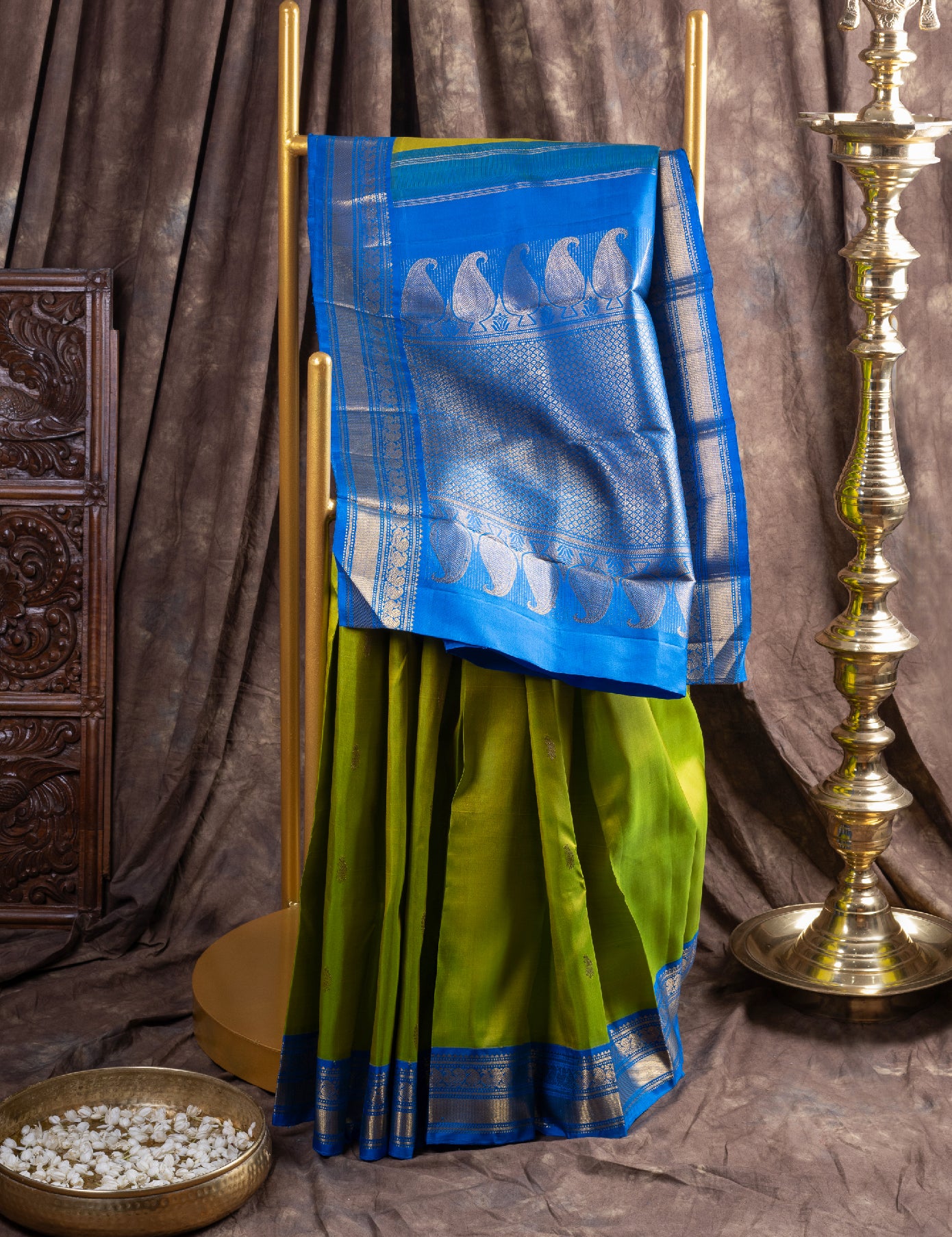 Green Pure Silk Pure Zari Kanjivaram Saree