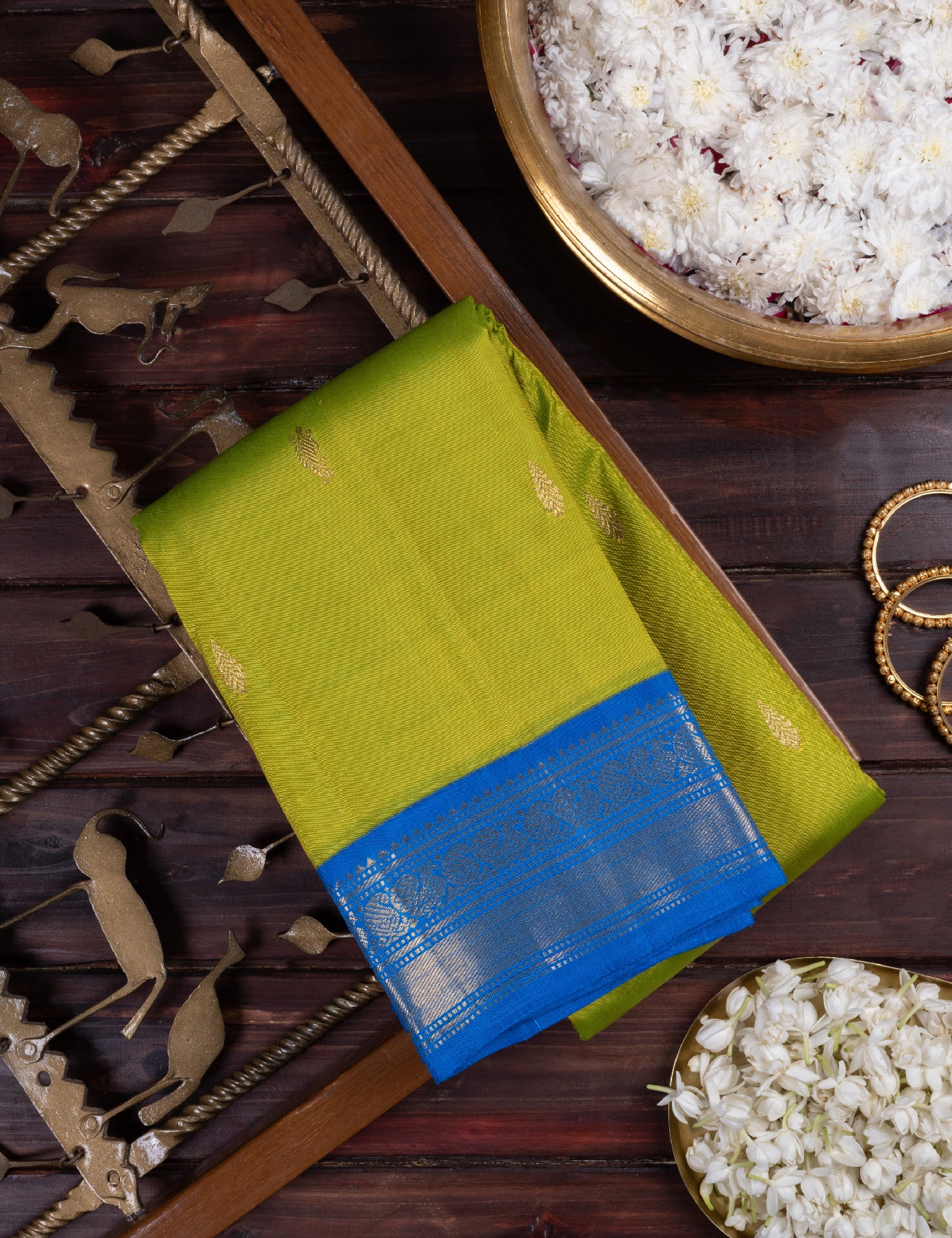 Green Pure Silk Pure Zari Kanjivaram Saree