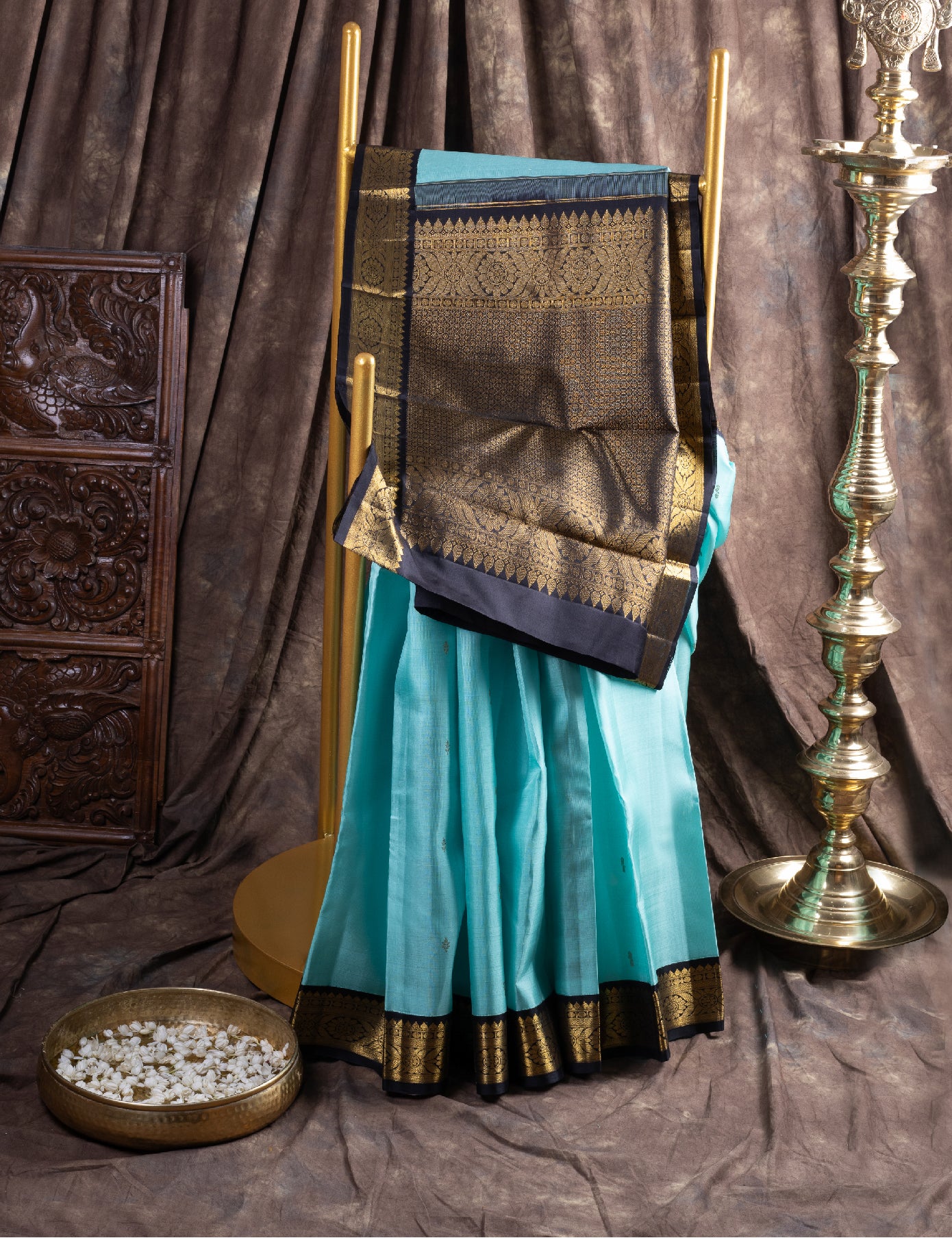 Blue Pure Silk Pure Zari Kanjivaram Saree