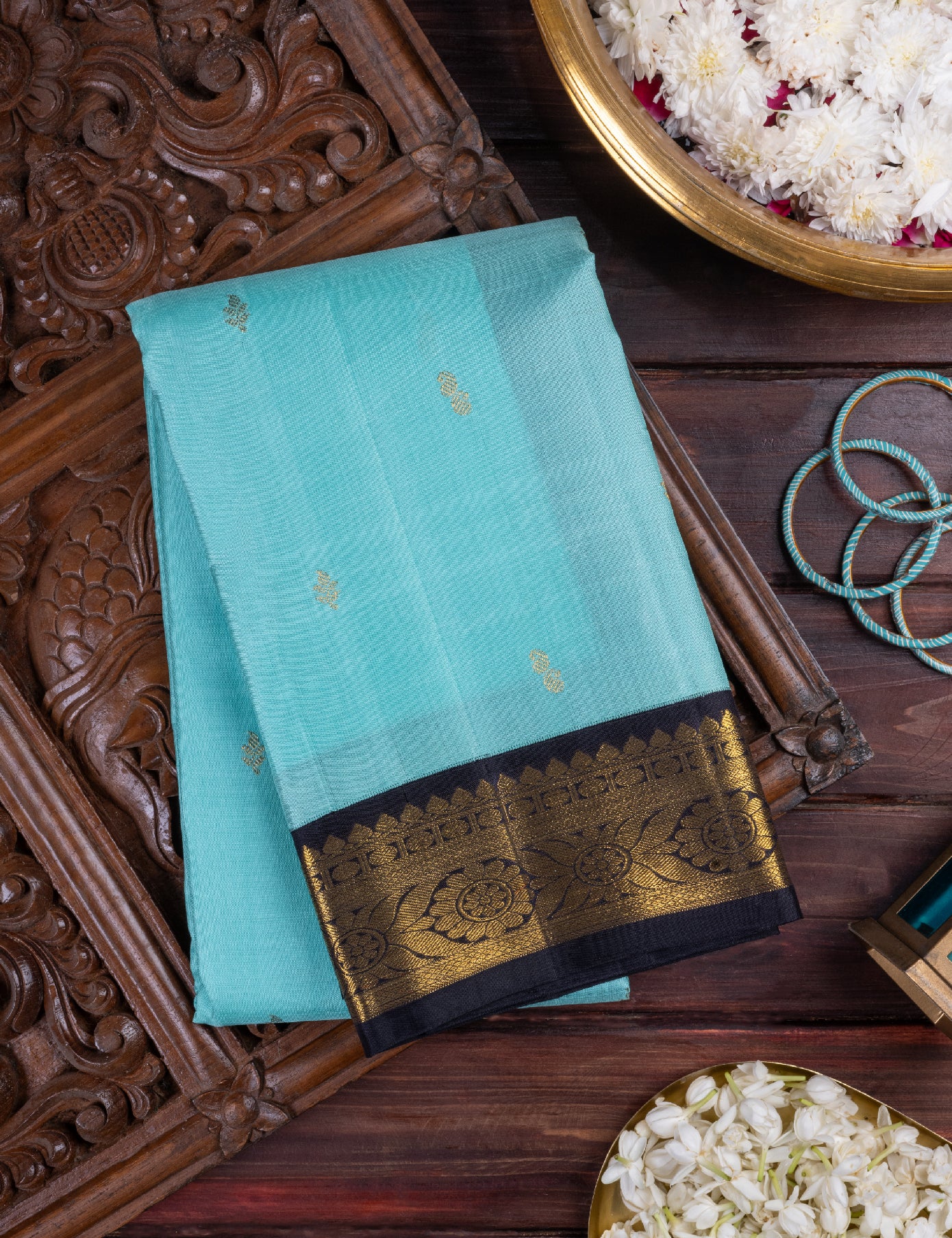 Blue Pure Silk Pure Zari Kanjivaram Saree