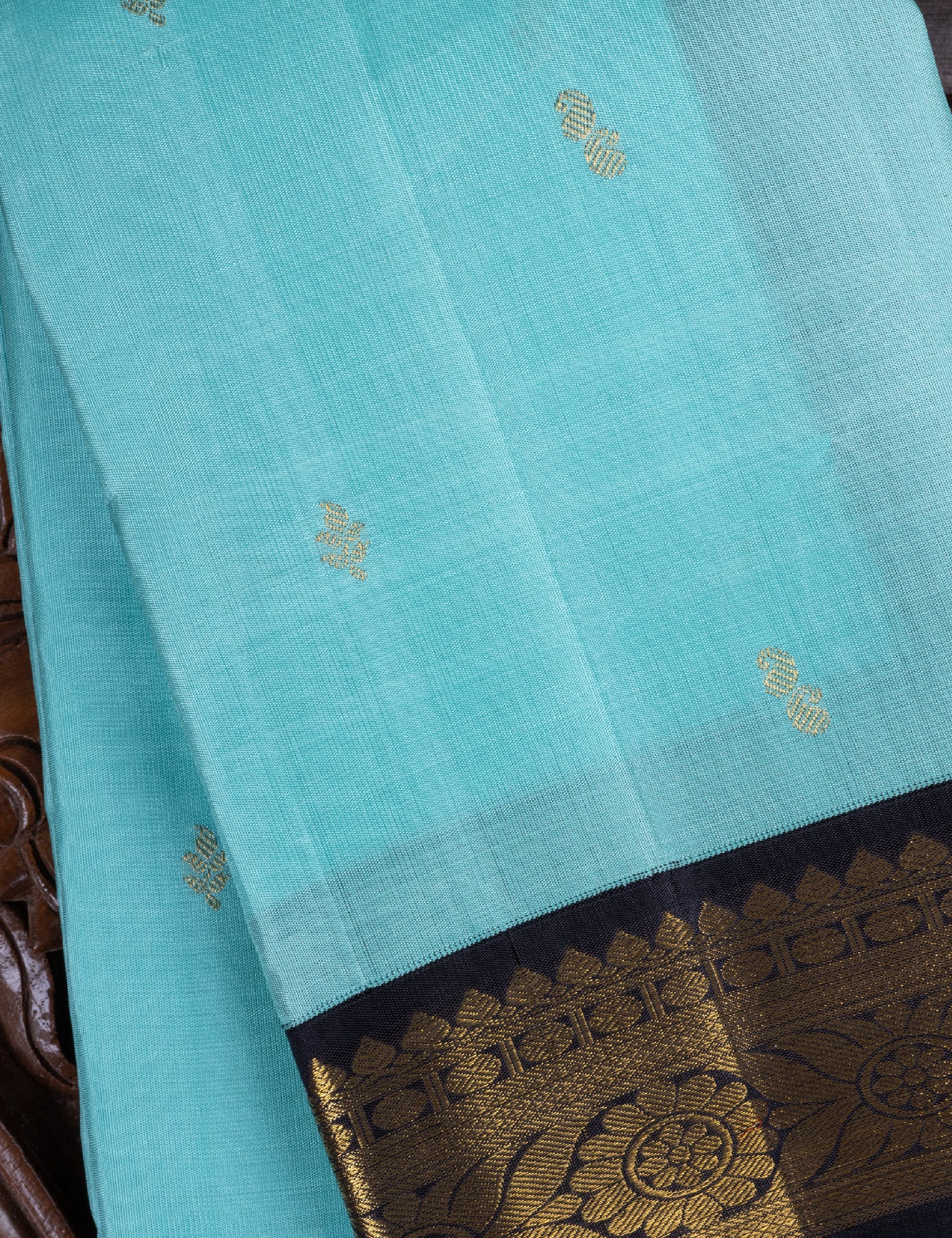 Blue Pure Silk Pure Zari Kanjivaram Saree