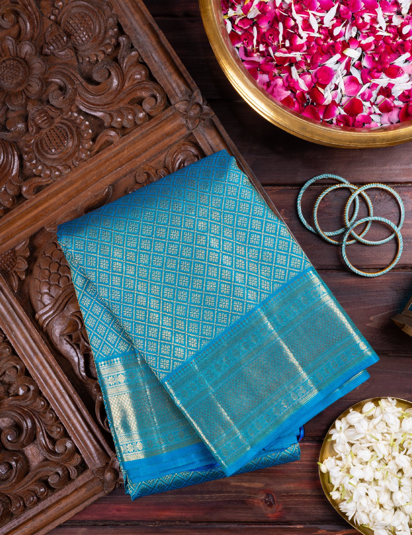 Blue Pure Silk Pure Zari Kanjivaram Saree