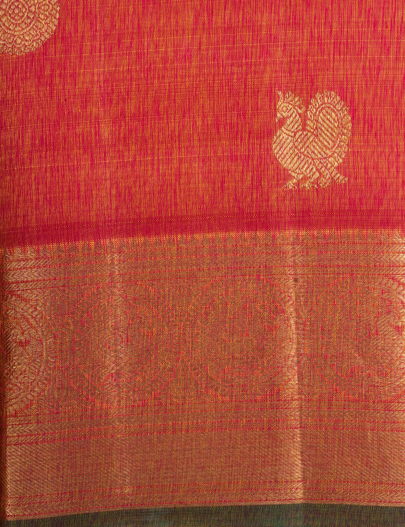 Orange Pure Silk Pure Zari Kanjivaram Saree