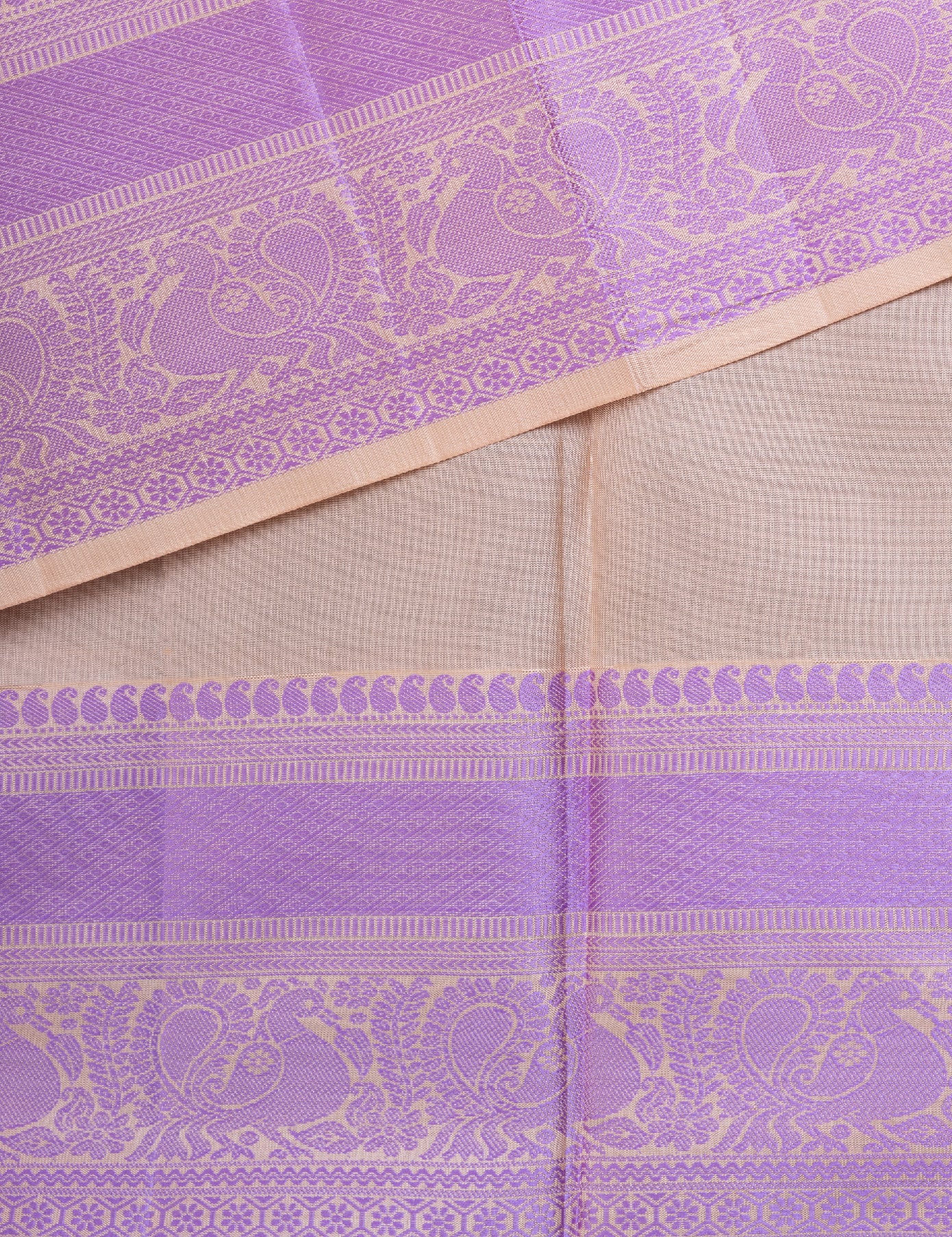 Beige Pure Silk Saree
