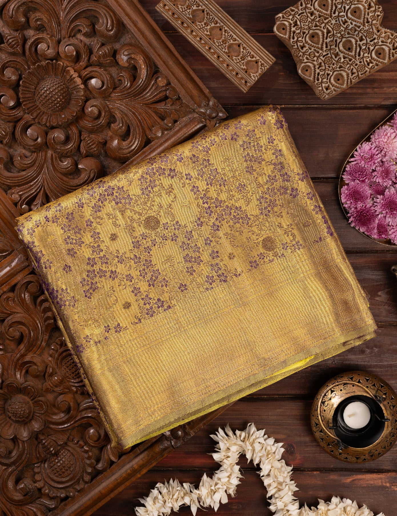 Gold Tissue Pure Silk Pure Zari Kanjivaram Saree