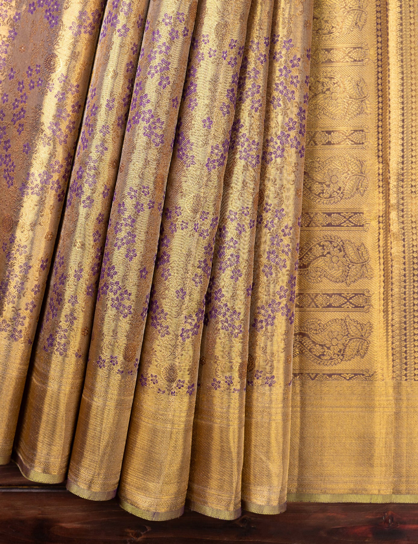 Gold Tissue Pure Silk Pure Zari Kanjivaram Saree
