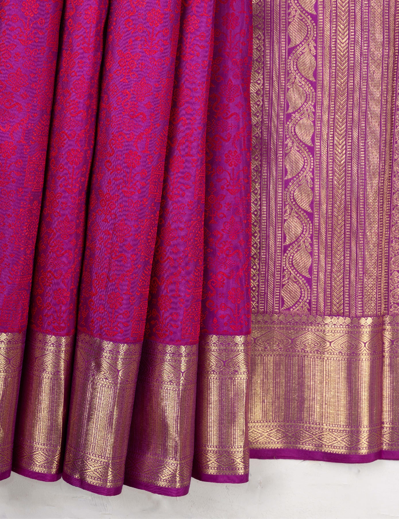 Violet Pure Silk Saree