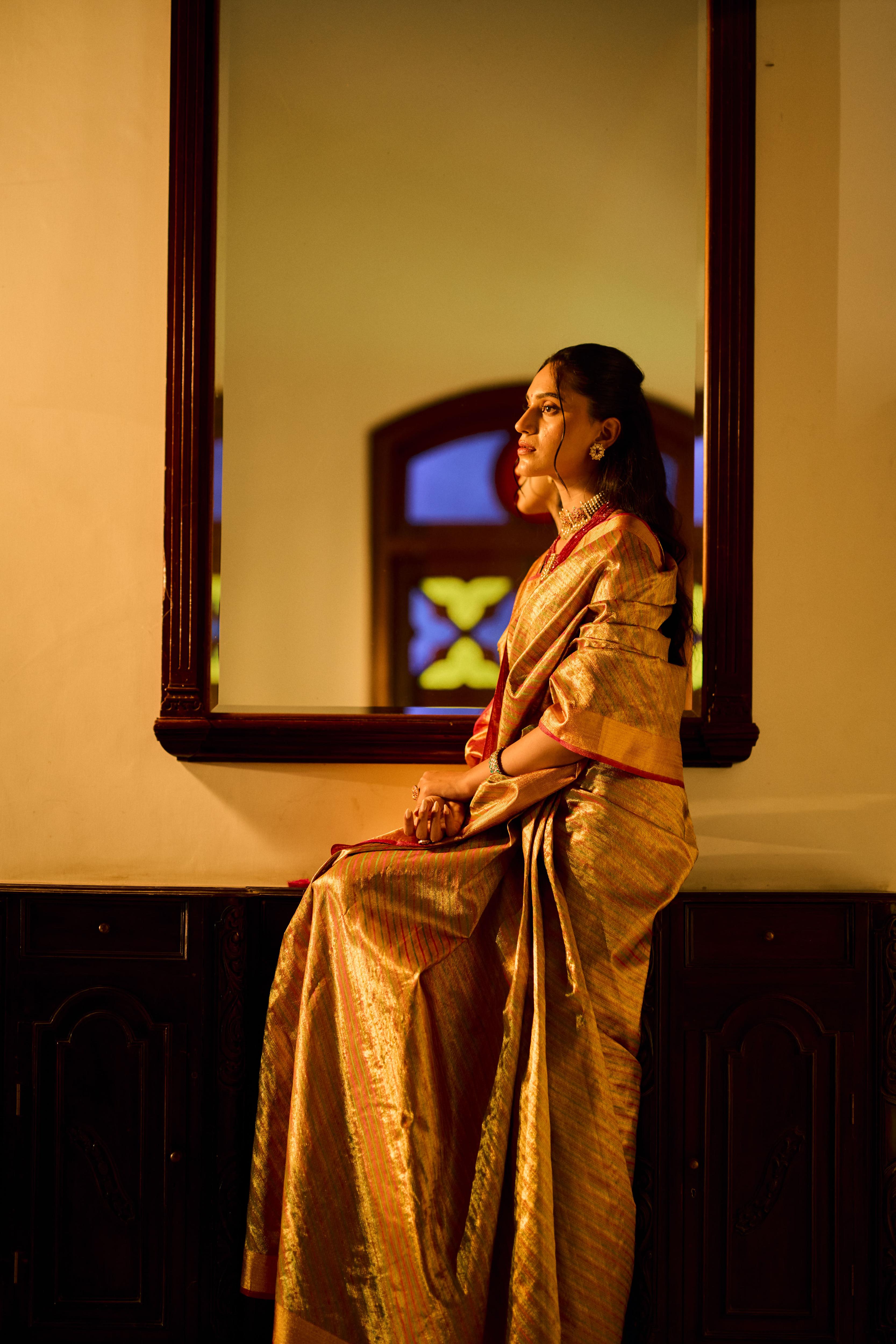 Tissue Gold Pure Zari Pure Silk Kanjivaram Saree