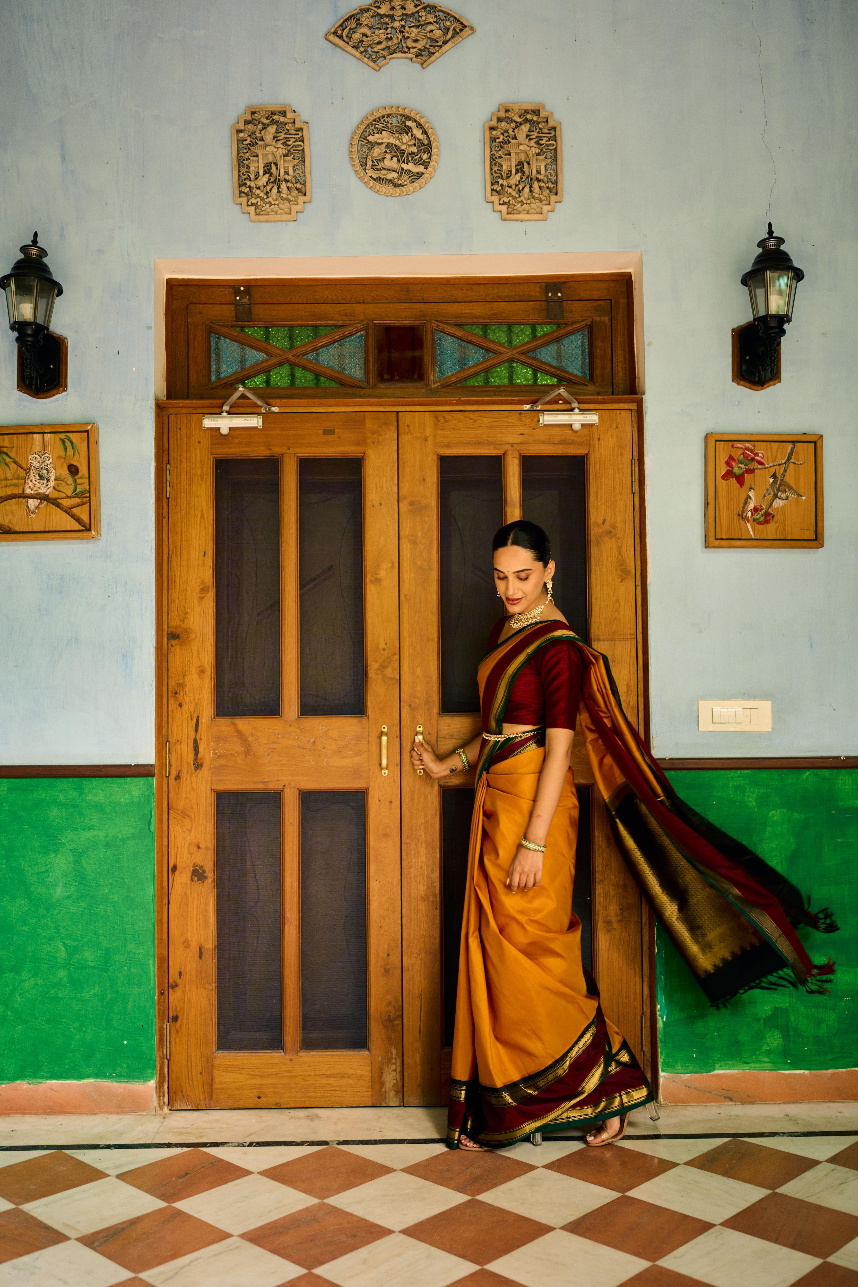 Mustard Yellow Pure Zari Pure Silk Kanjivaram Saree