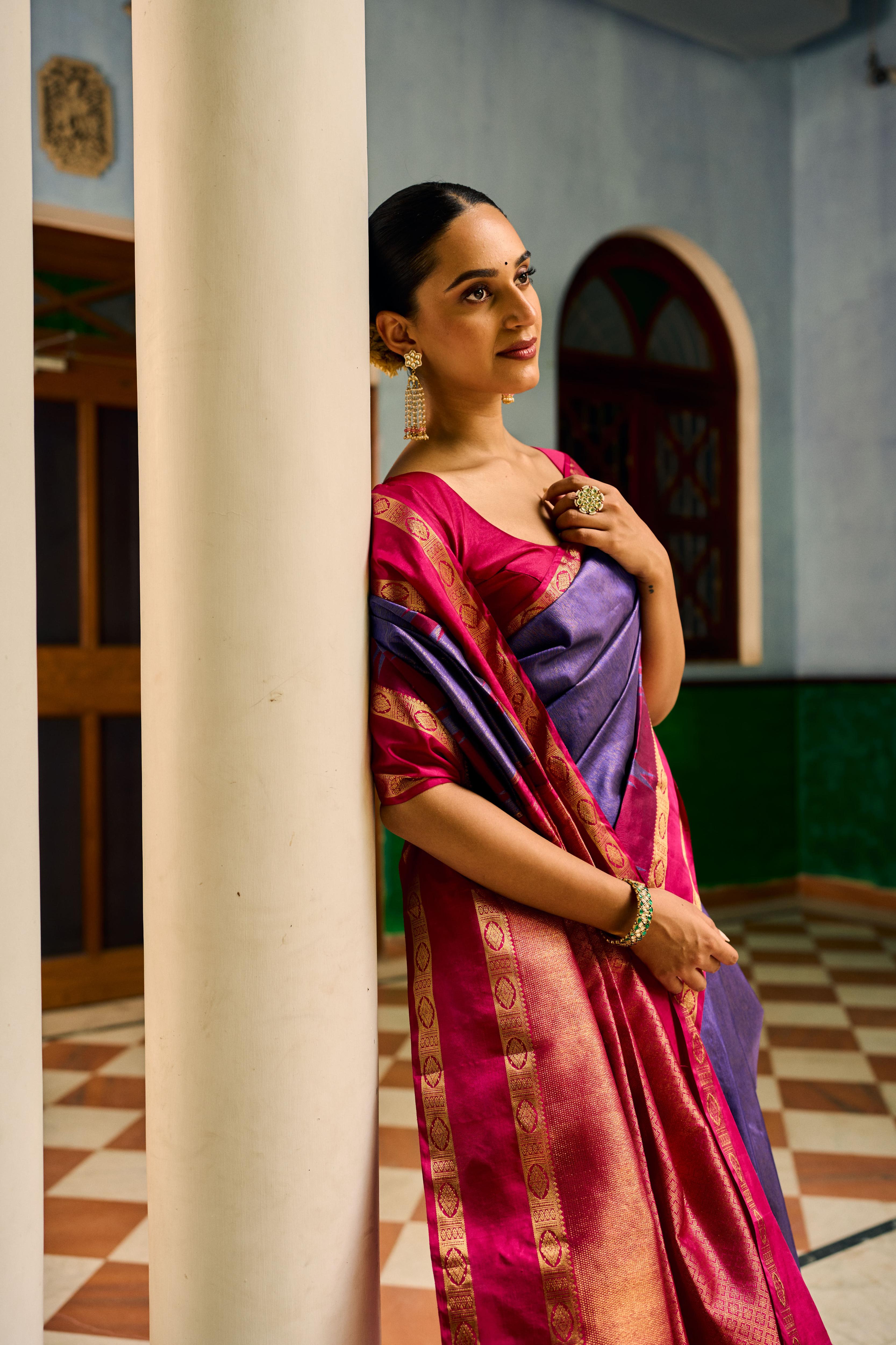 Blue Pure Zari Pure Silk Pure Zari Kanjivaram Saree