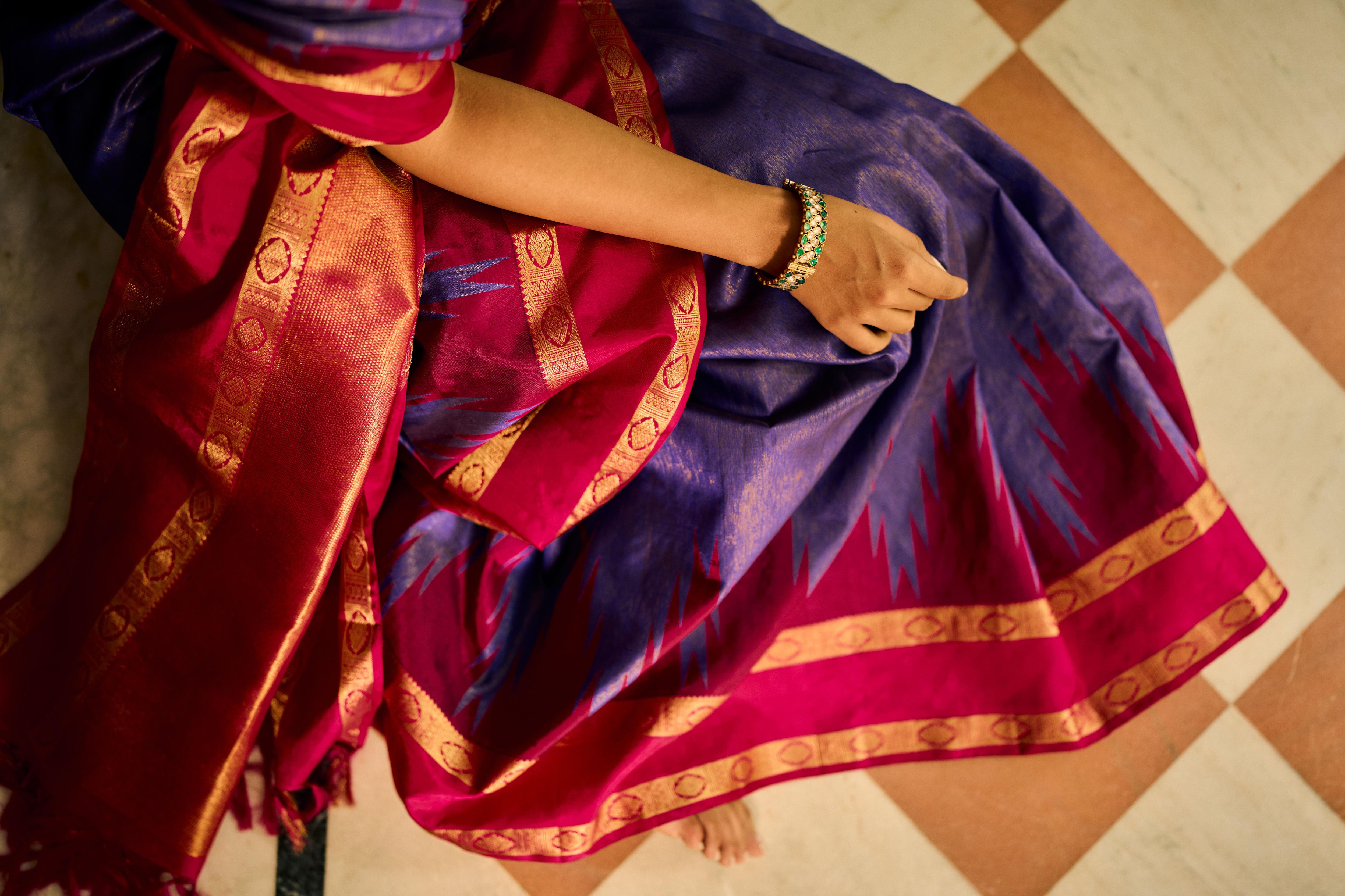 Blue Pure Zari Pure Silk Pure Zari Kanjivaram Saree