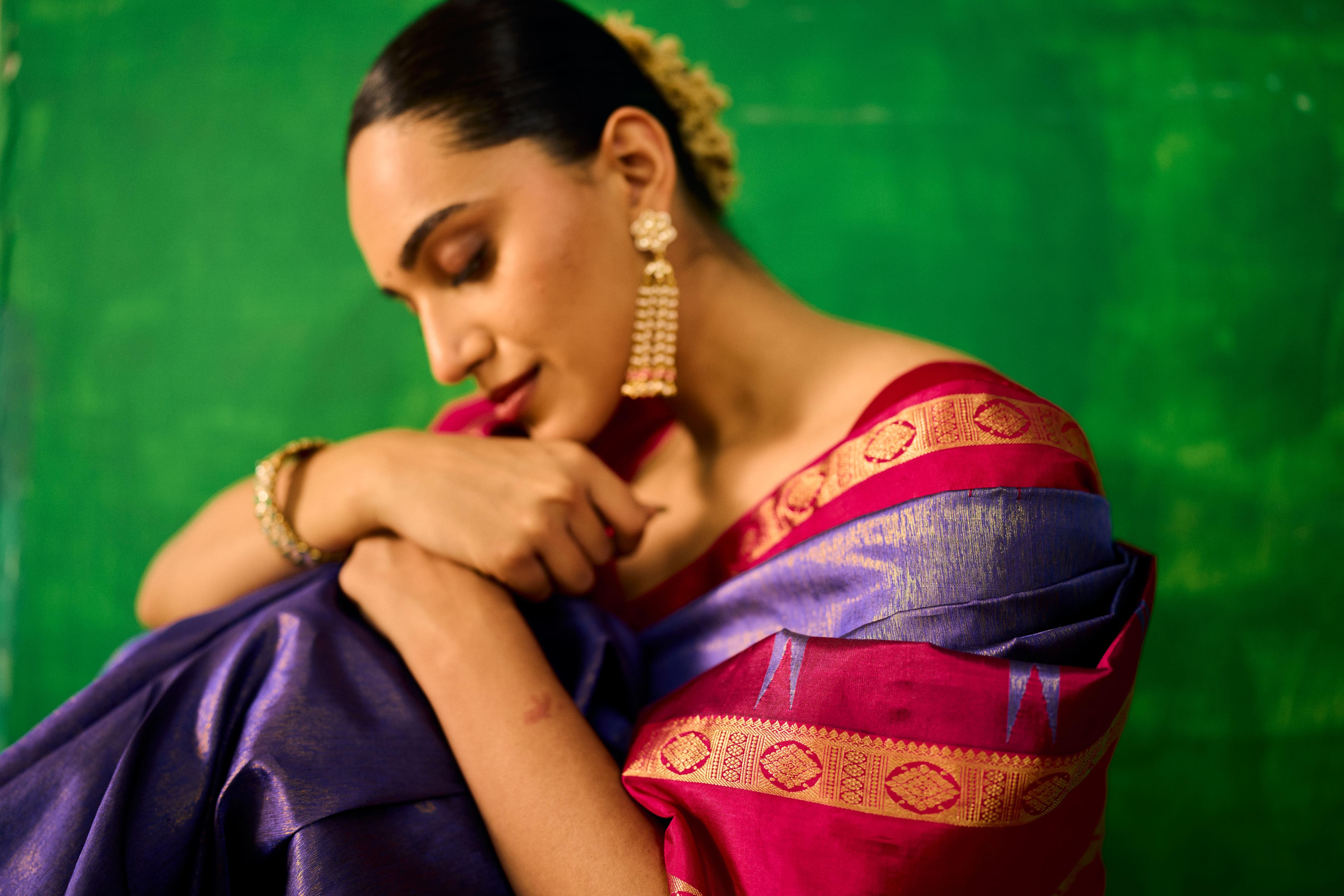 Blue Pure Zari Pure Silk Pure Zari Kanjivaram Saree