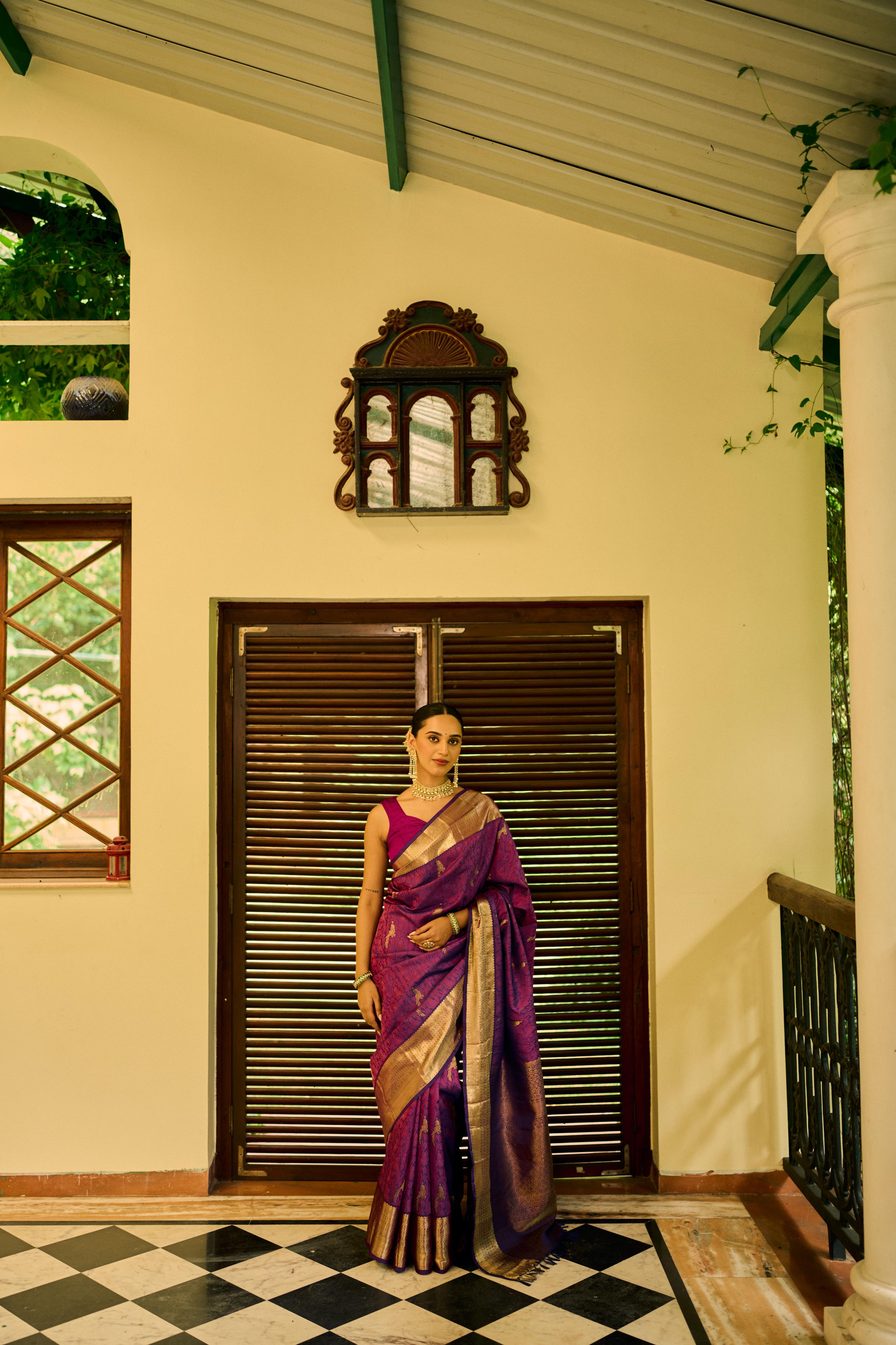 Purple Pure Silk Kanjivaram Saree