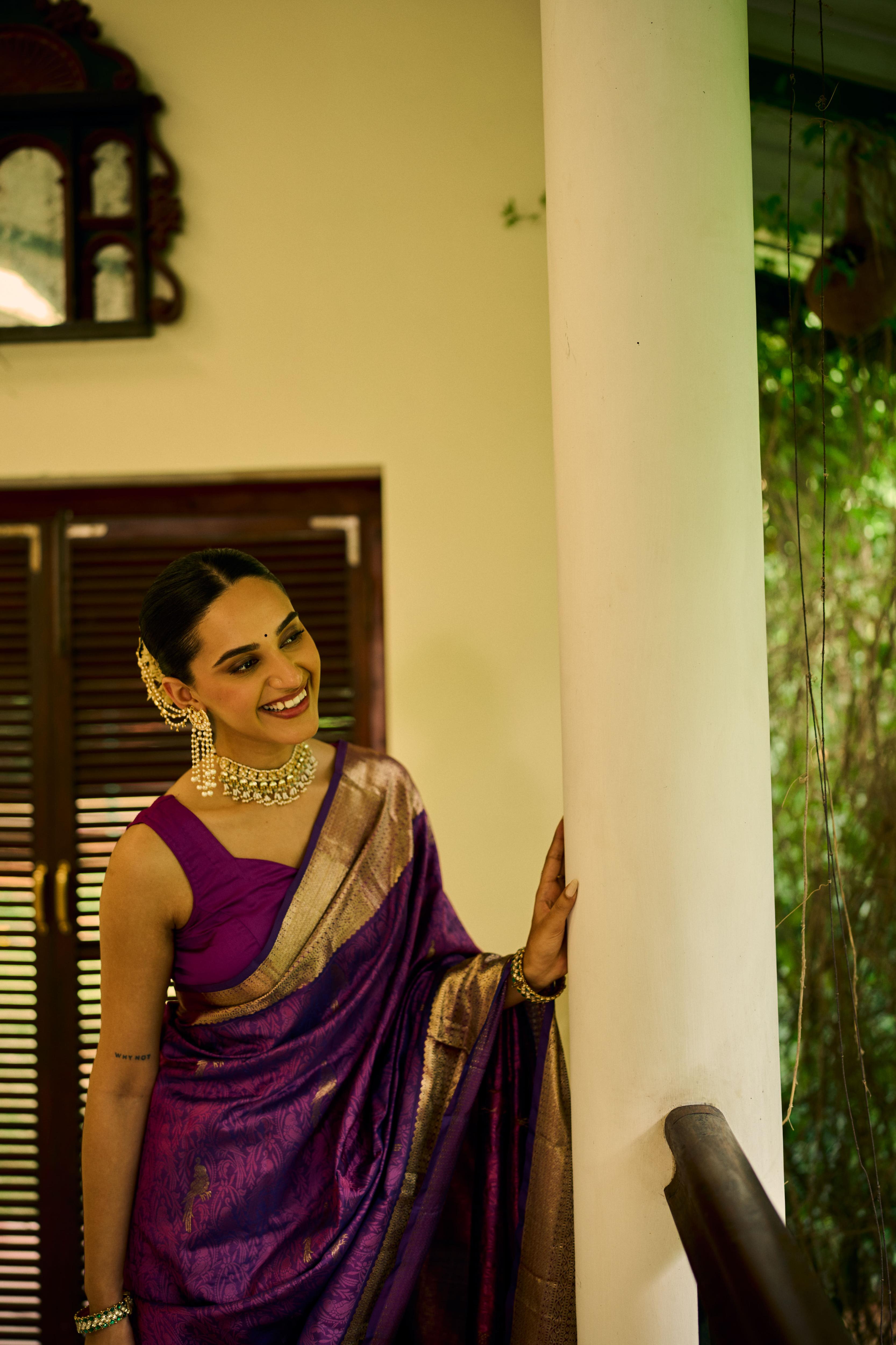 Purple Pure Silk Kanjivaram Saree