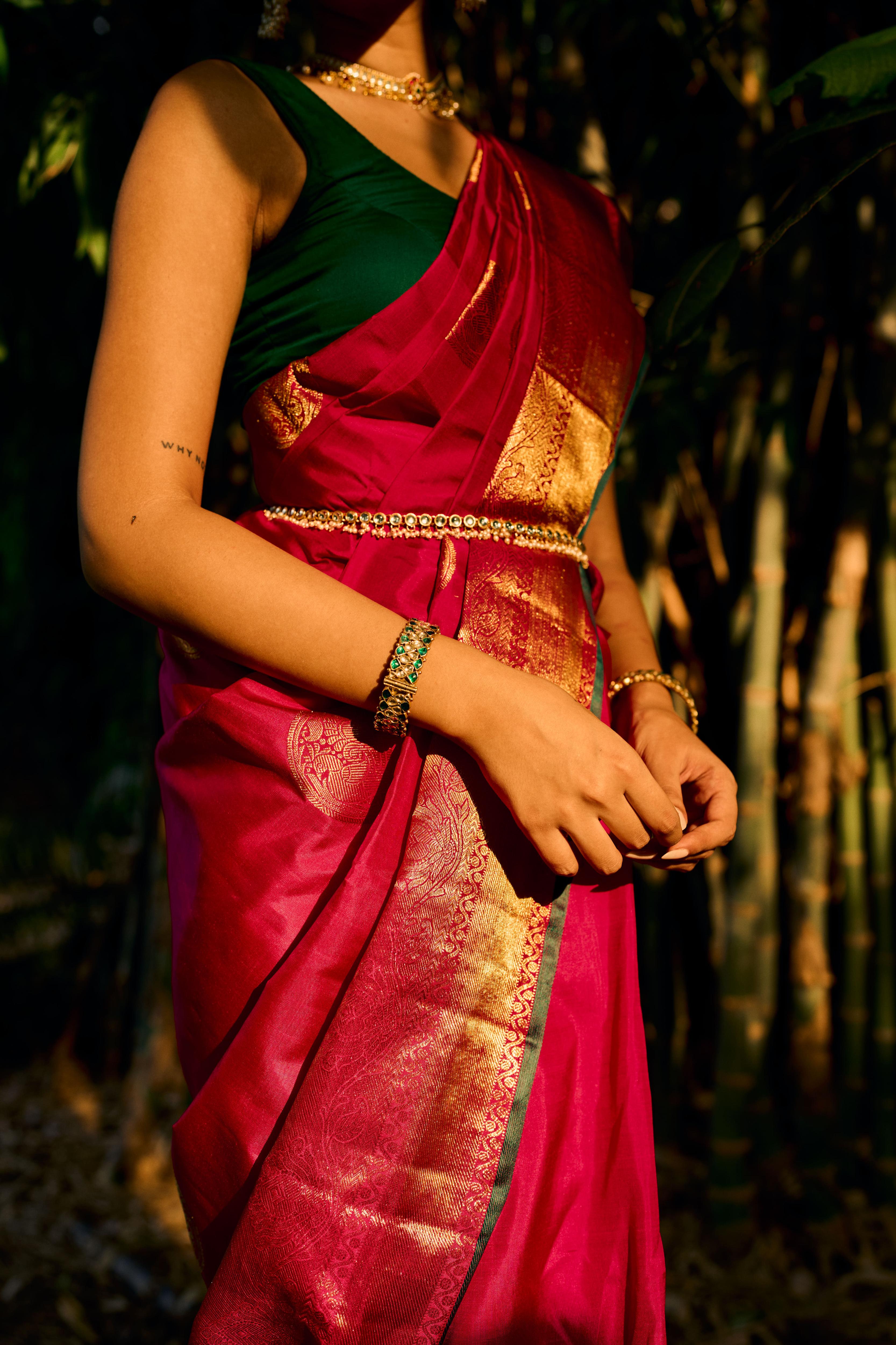 Pink Pure Zari Pure Silk Pure Zari Kanjivaram Saree