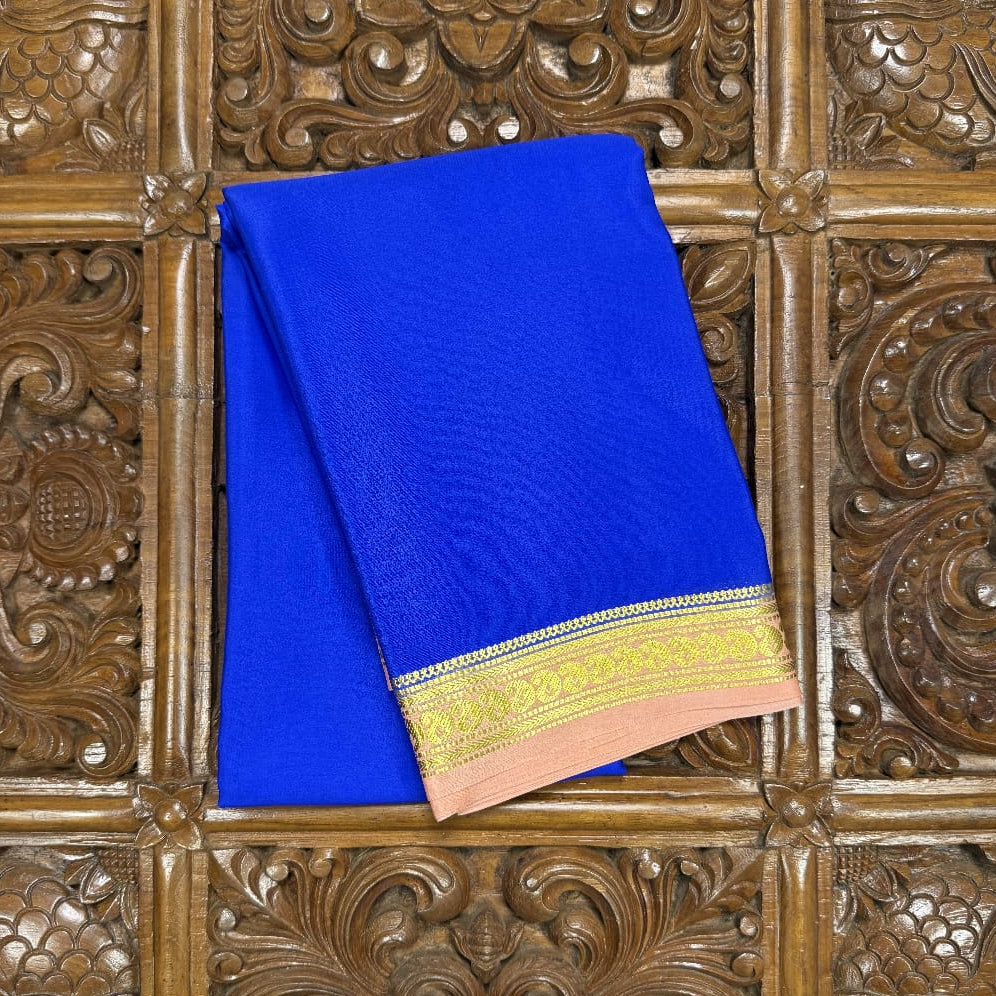 Blue Mysore Crepe Silk Saree