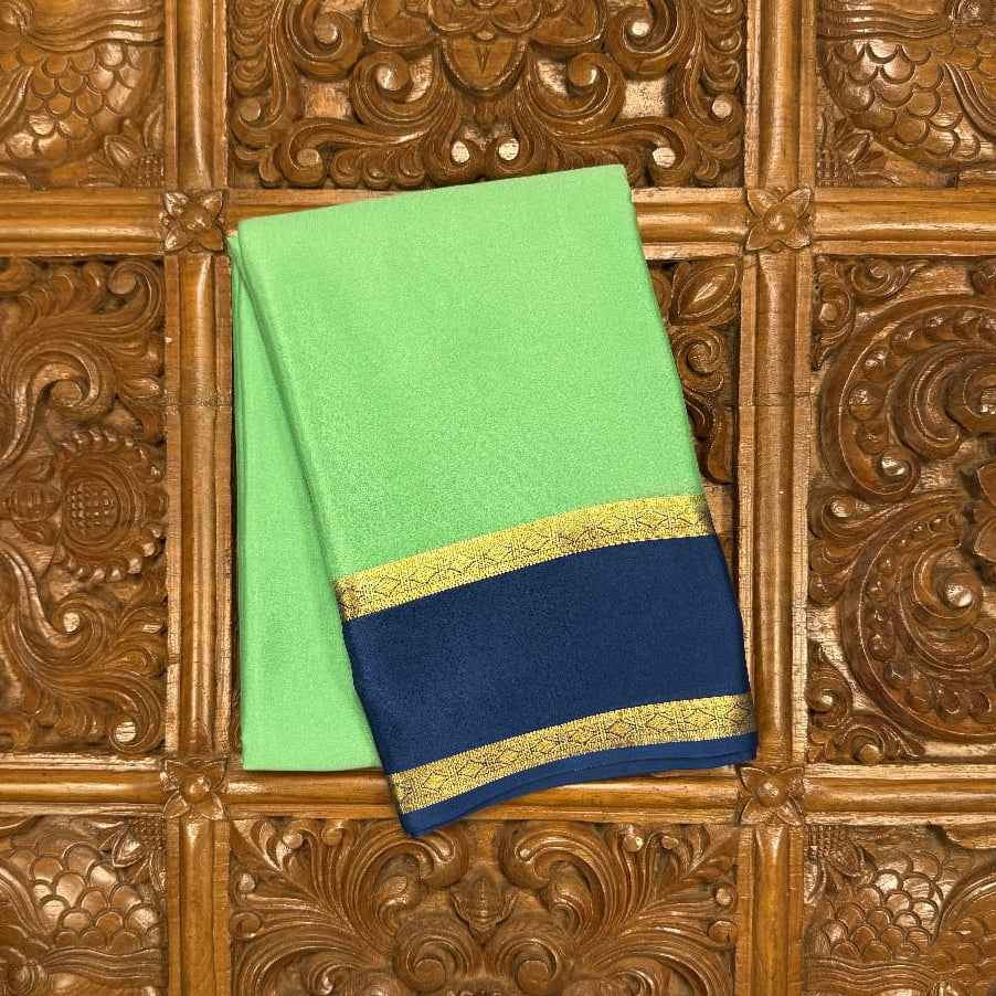 Green Mysore Crepe Silk Saree