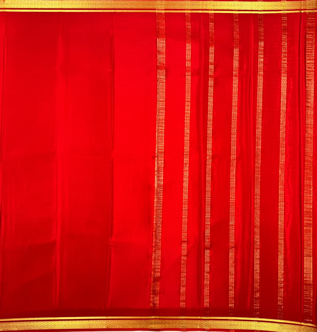 Red Mysore Crepe Silk Saree