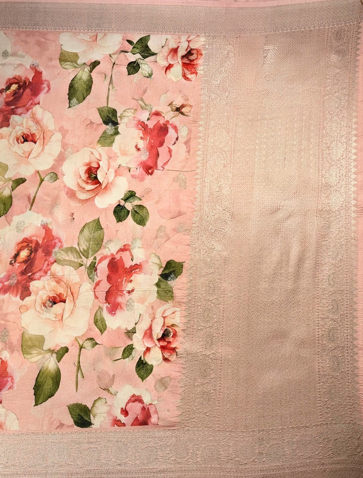 Pink Pure Tussar Saree