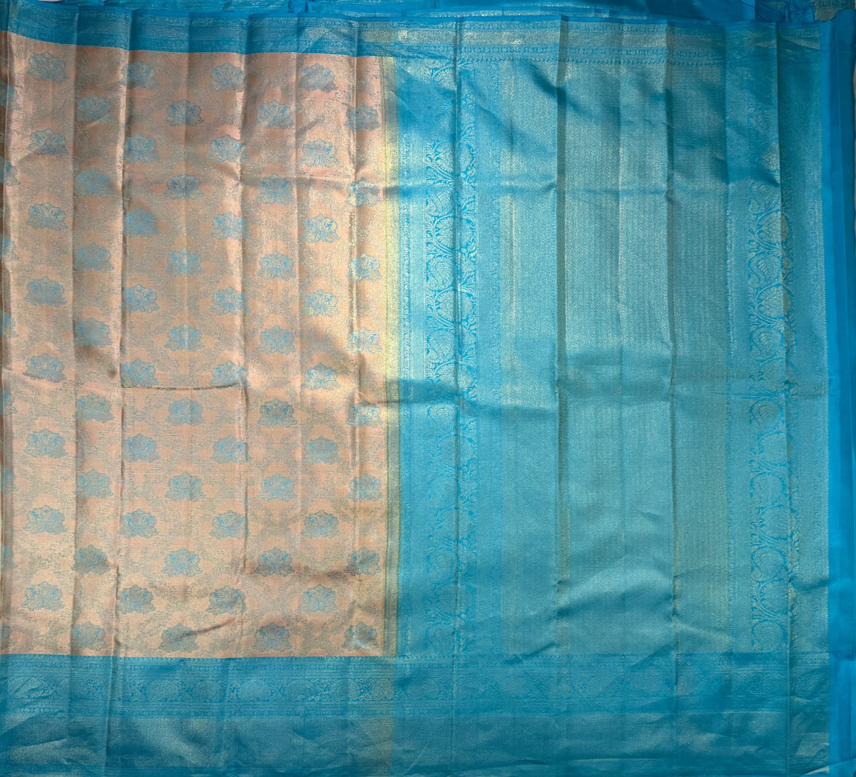 Grey Brocade Pure Silk Kanjivaram Saree