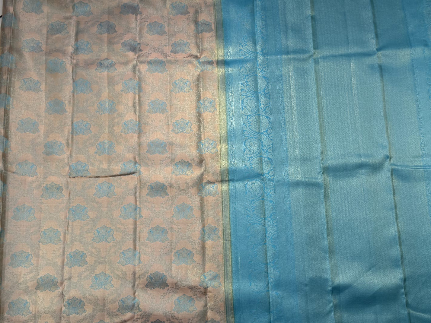 Grey Brocade Pure Silk Kanjivaram Saree