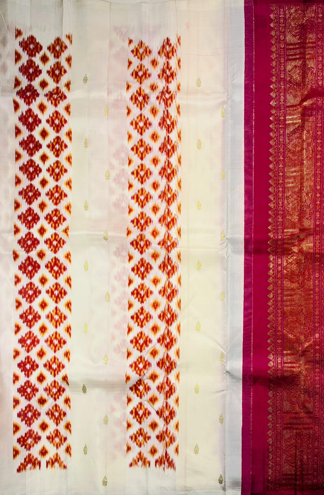 Cream Pure Silk Kanjivaram Saree