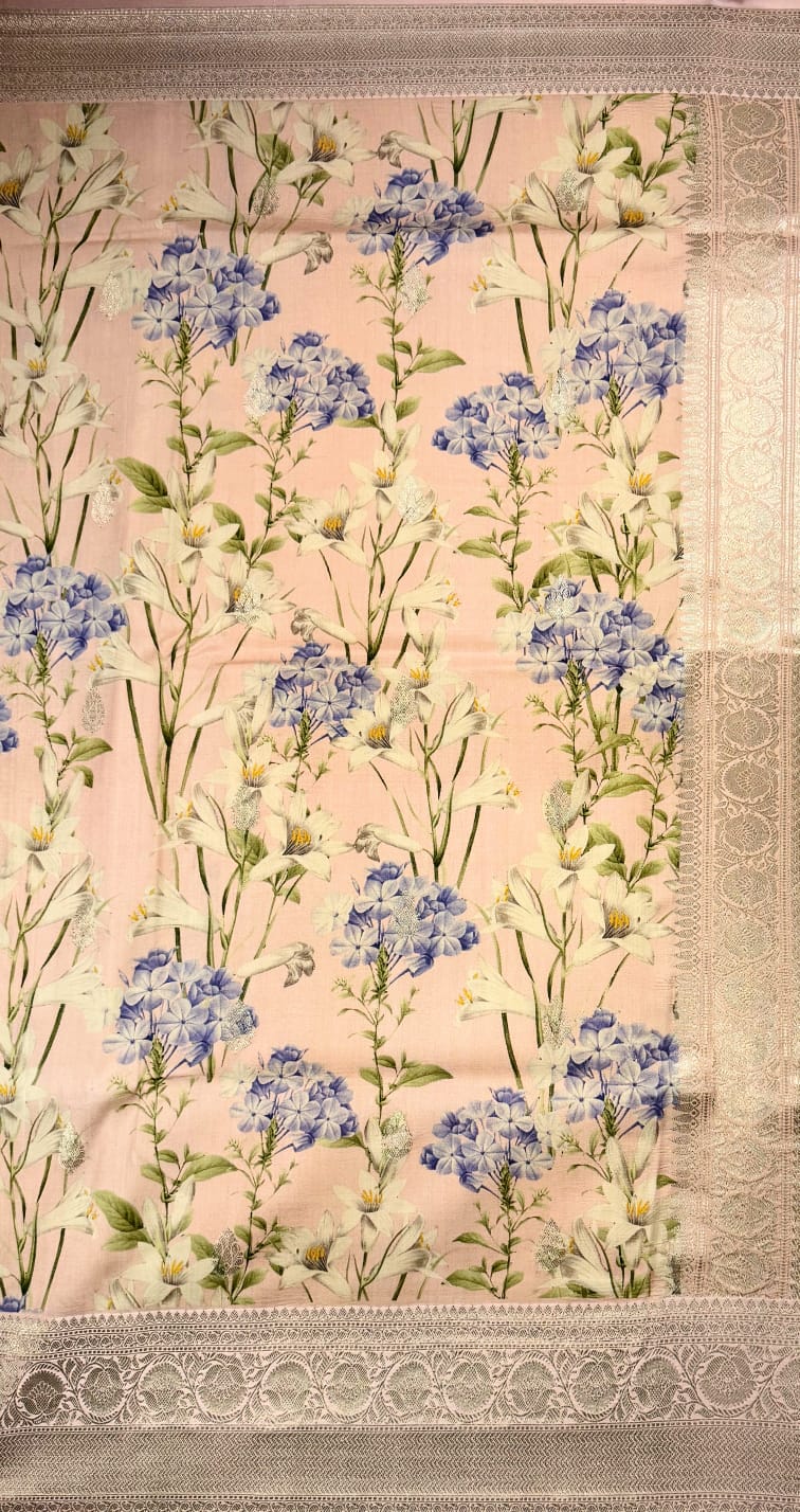 Pink Pure Tussar Saree