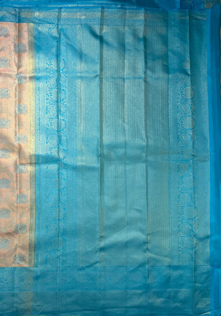 Grey Brocade Pure Silk Kanjivaram Saree