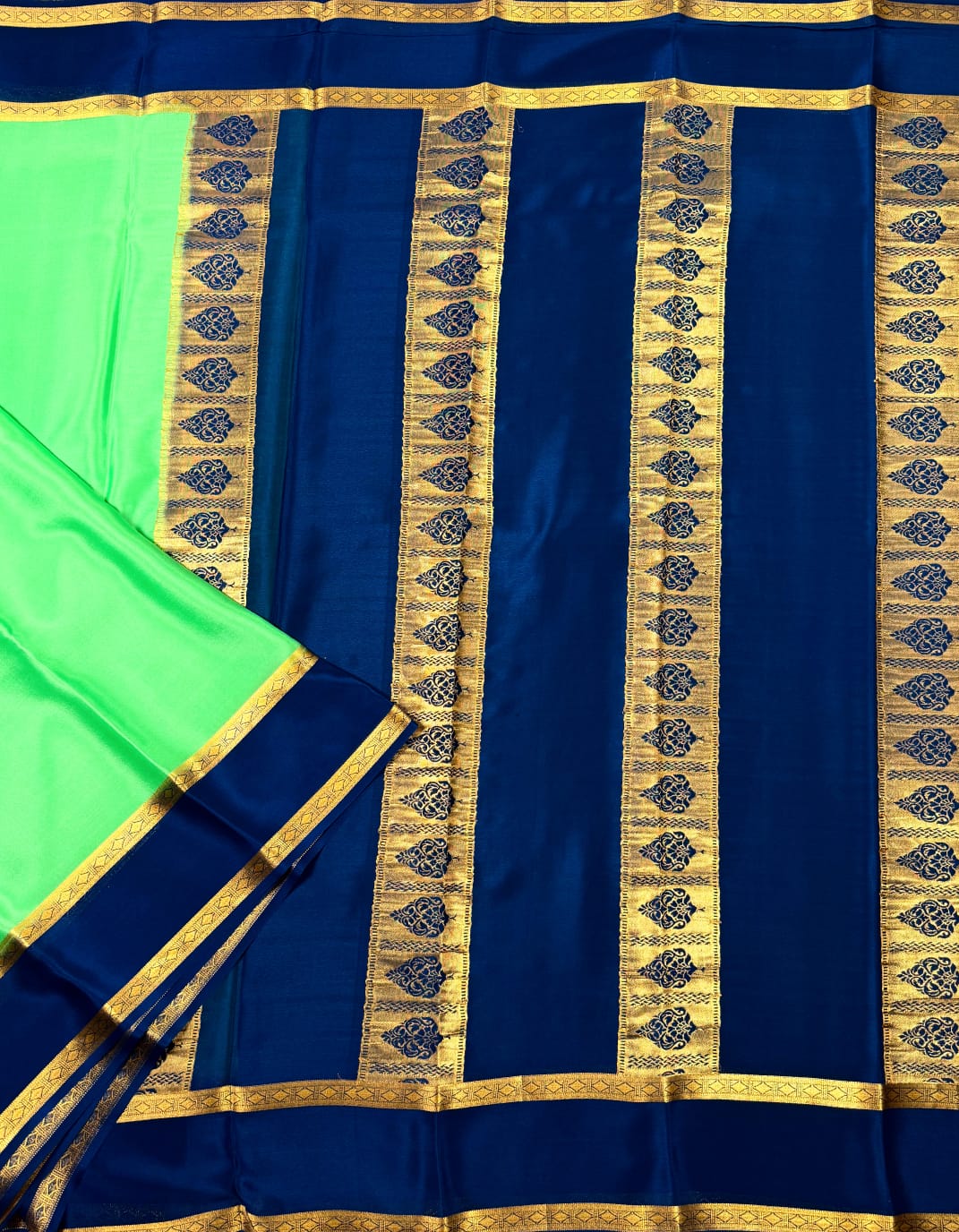 Green Mysore Crepe Silk Saree