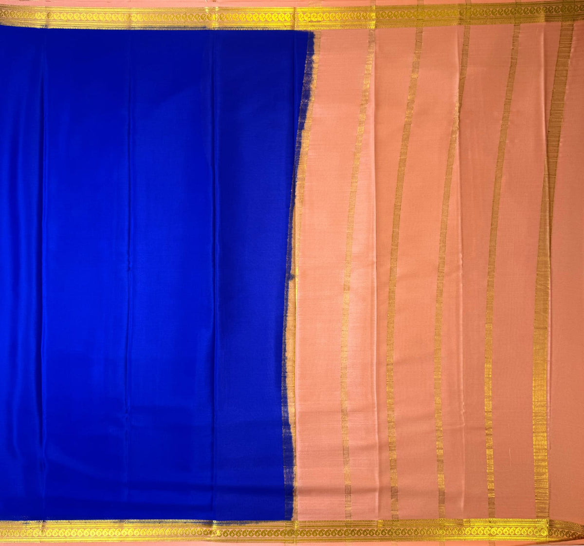 Blue Mysore Crepe Silk Saree