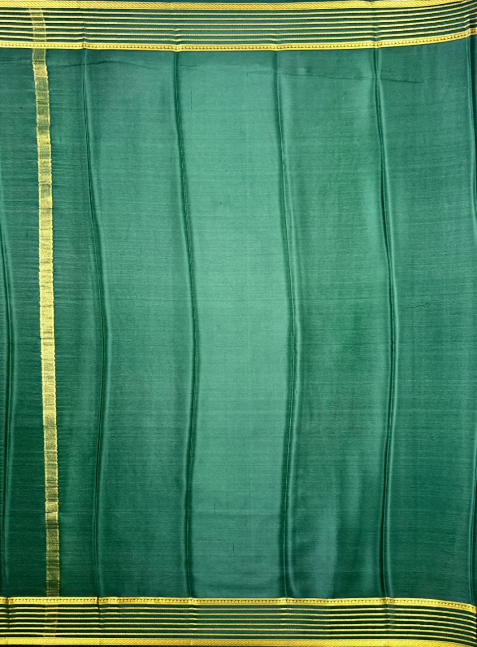Mustard Yellow Mysore Crepe Silk Saree