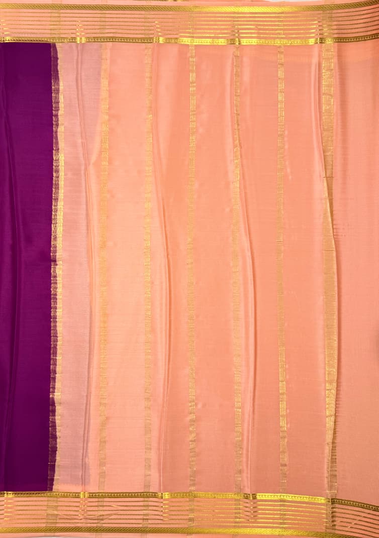Purple Mysore Crepe Saree