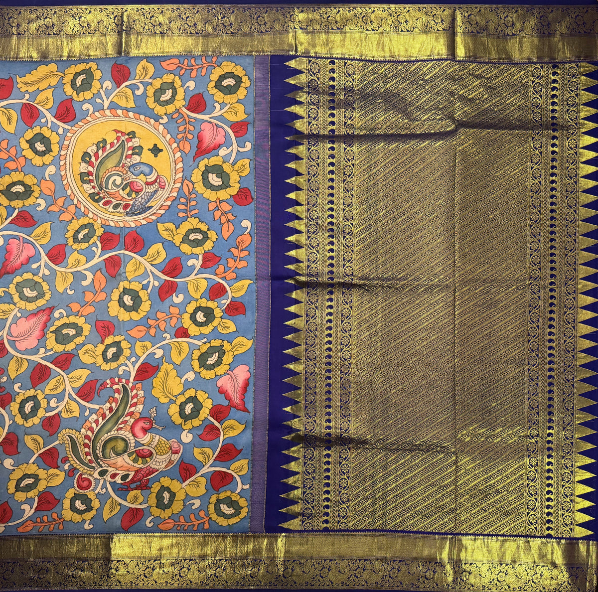 Blue Pure Silk Kanjivaram Saree