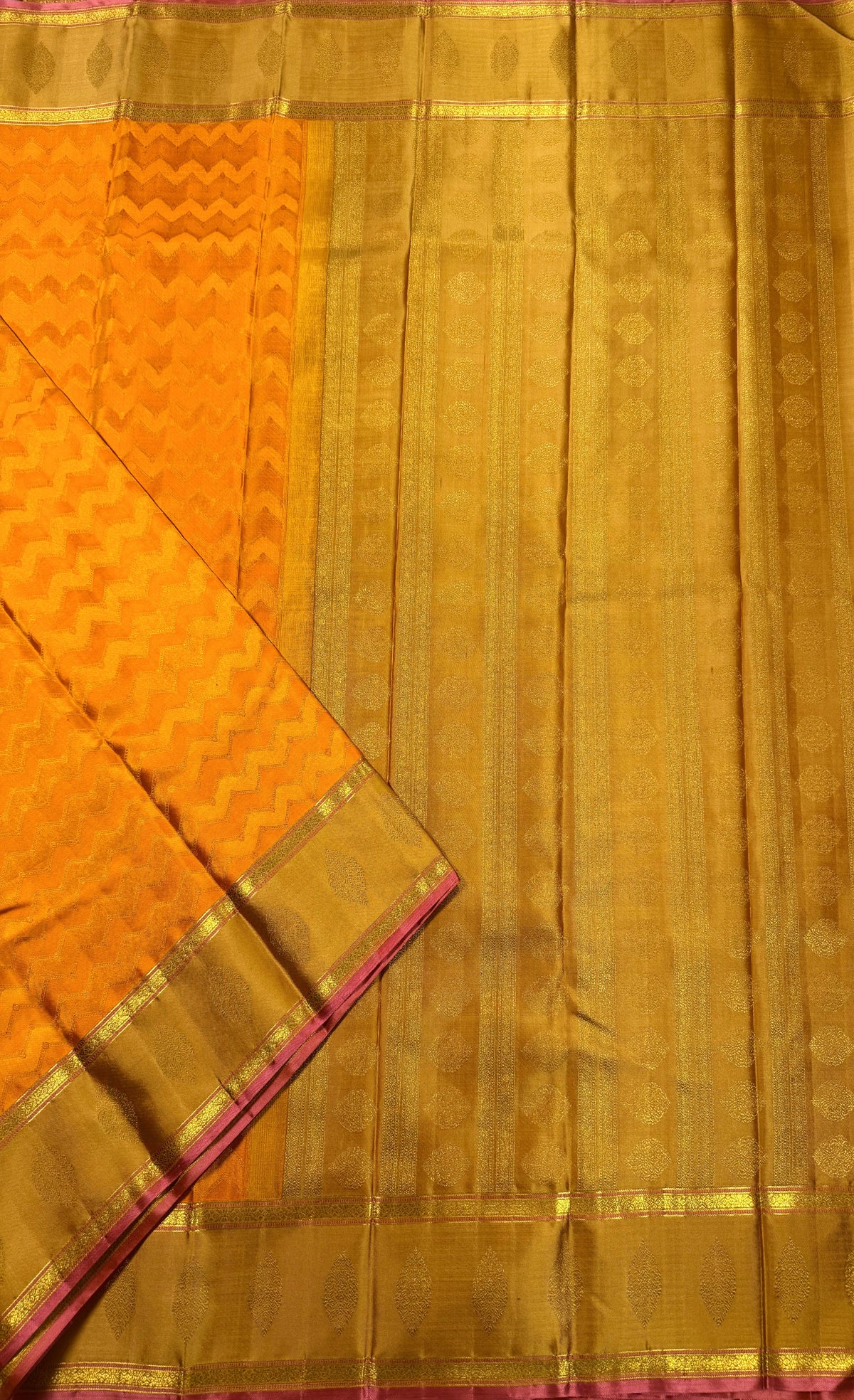 Orange Pure Silk Kanjivaram Saree