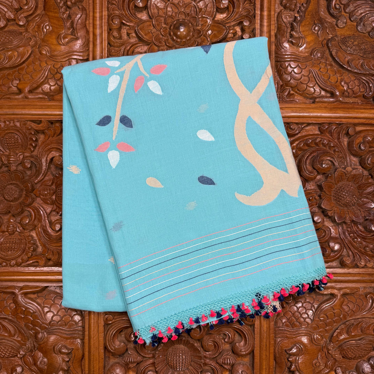 Blue Malmal Cotton Saree