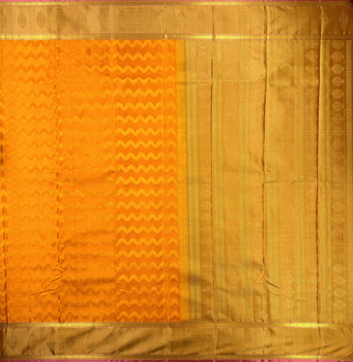 Orange Pure Silk Kanjivaram Saree