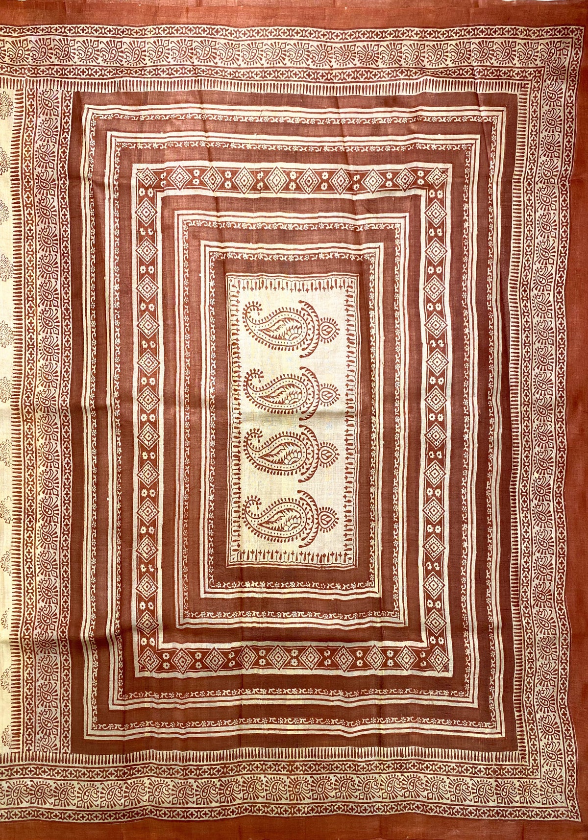 Beige Tussar Silk Saree