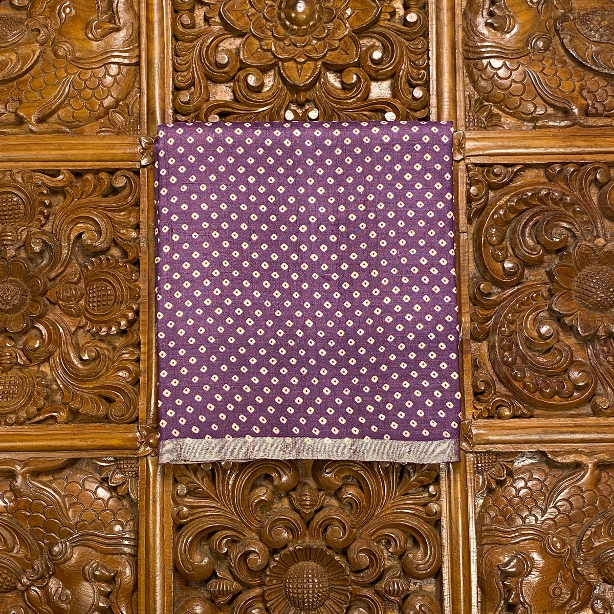 Purple Tussar Silk Saree
