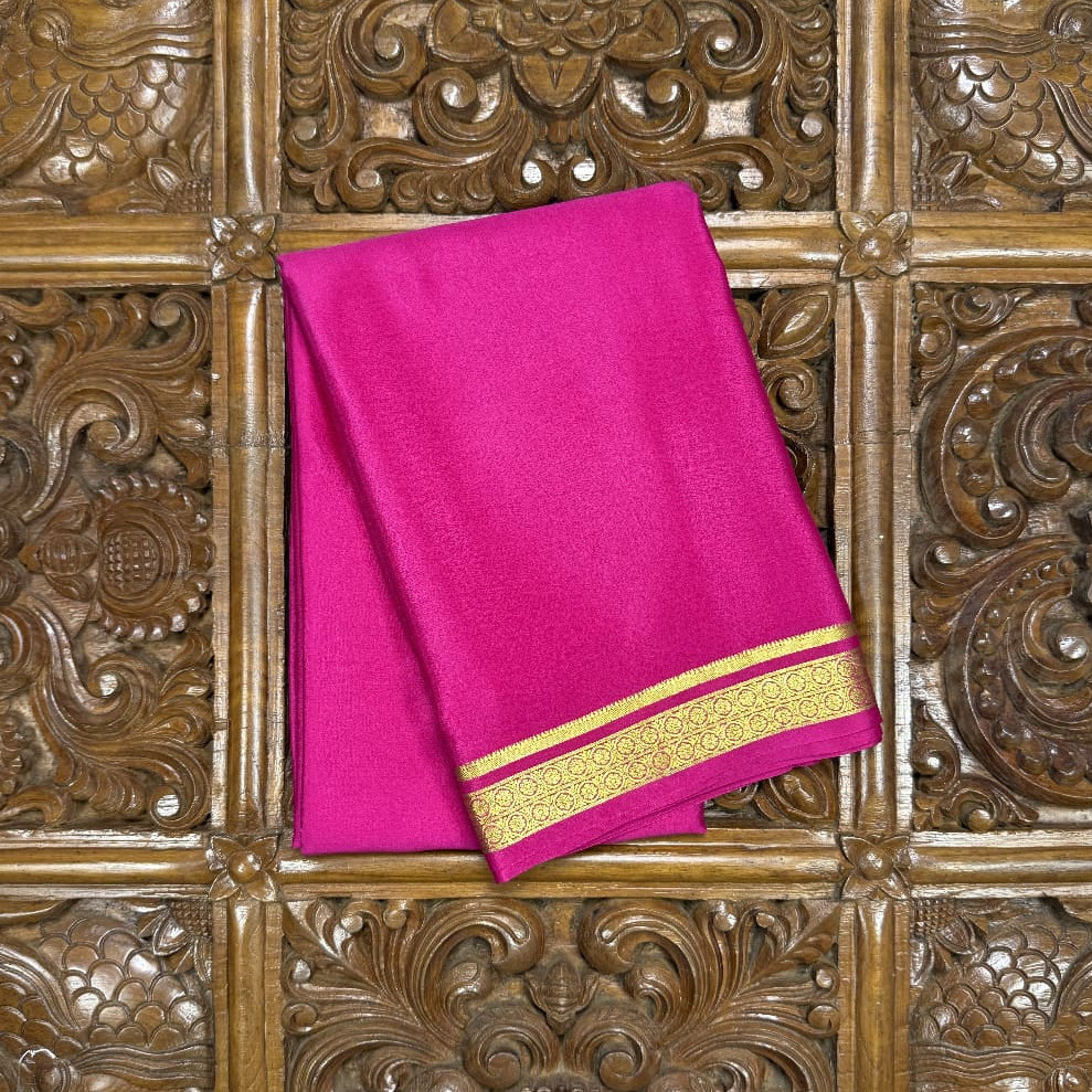 Pink Mysore Crepe Silk Saree