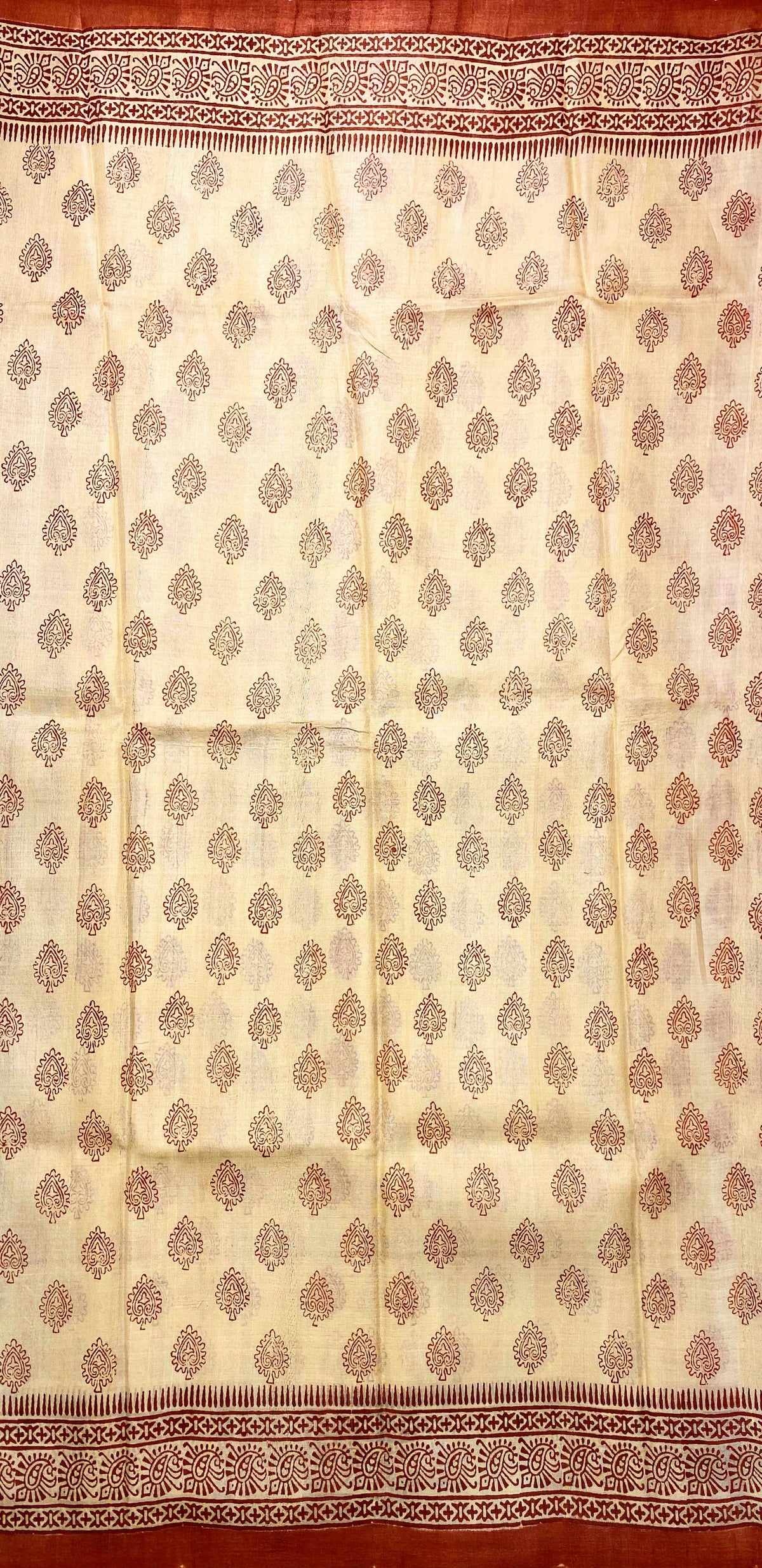 Beige Tussar Silk Saree