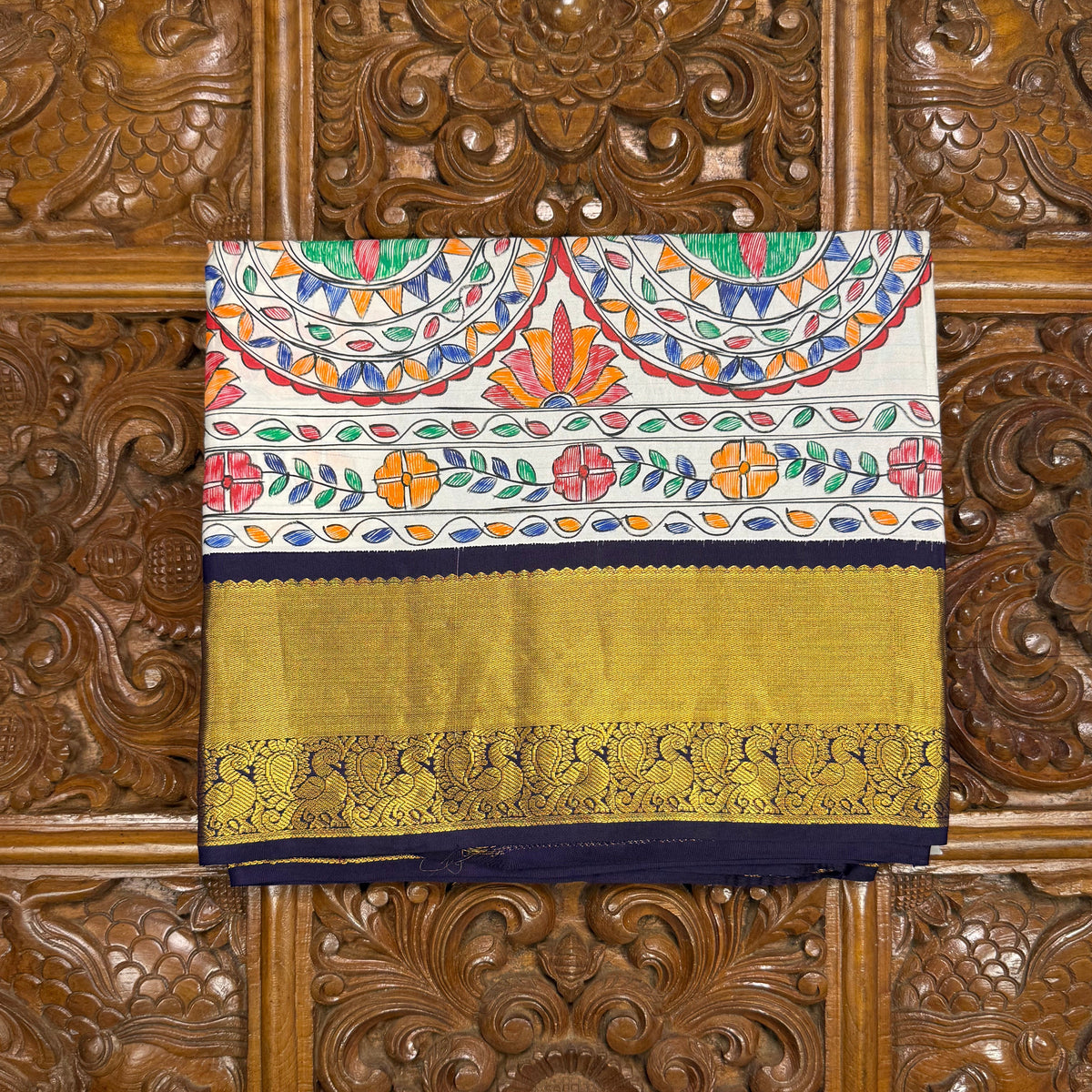 White Pure Silk Kanjivaram Saree