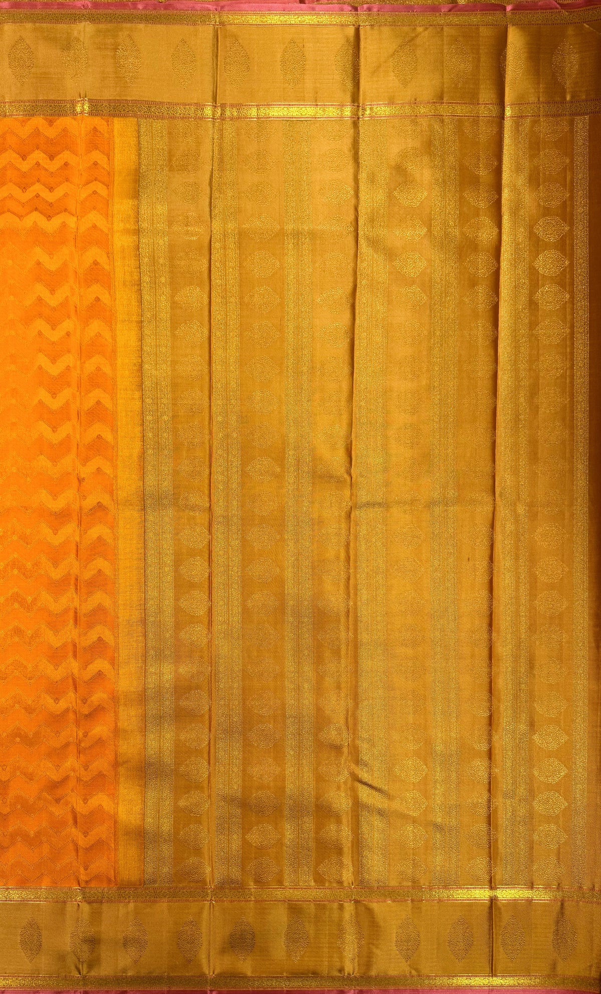 Orange Pure Silk Kanjivaram Saree