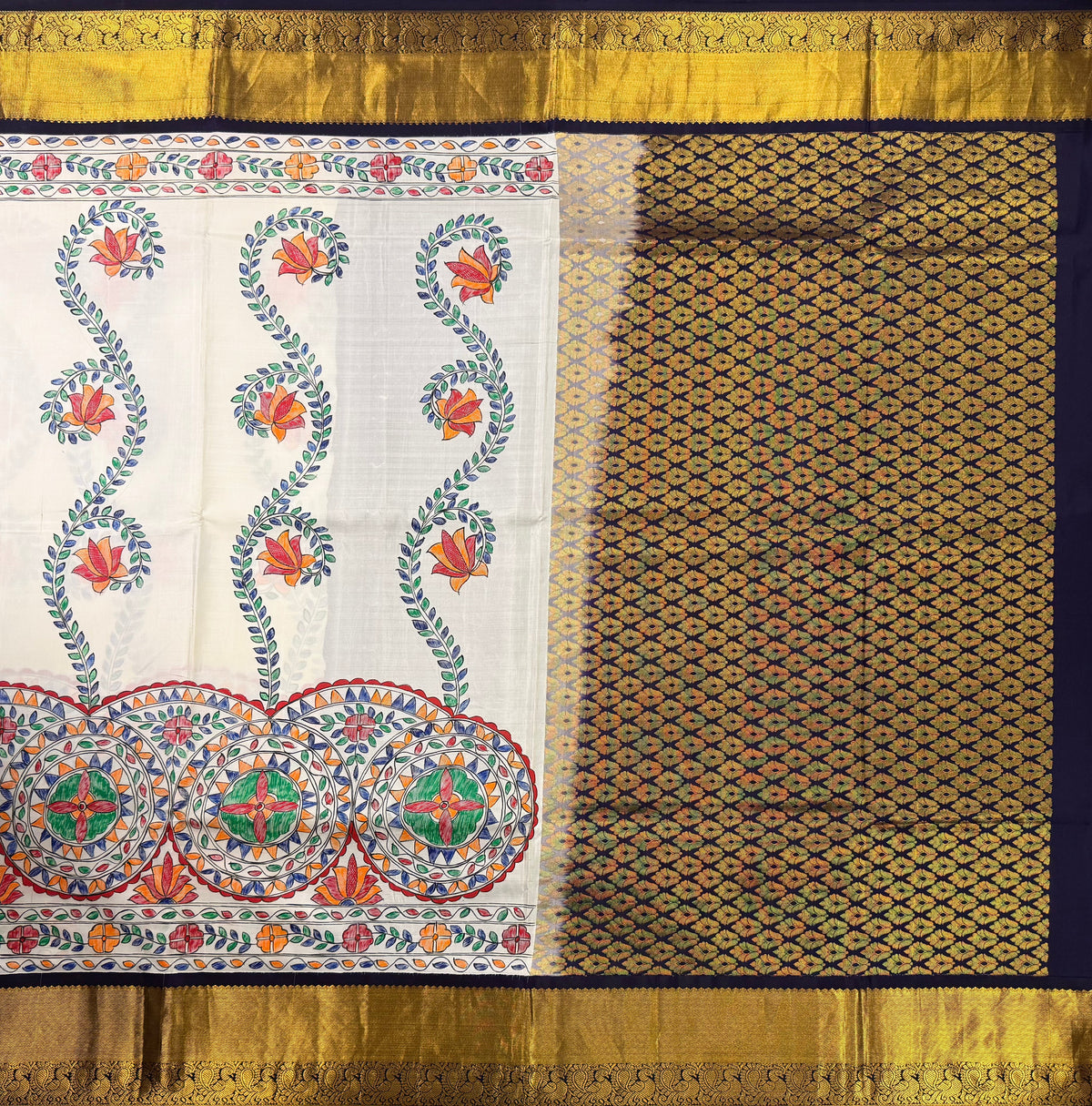 White Pure Silk Kanjivaram Saree
